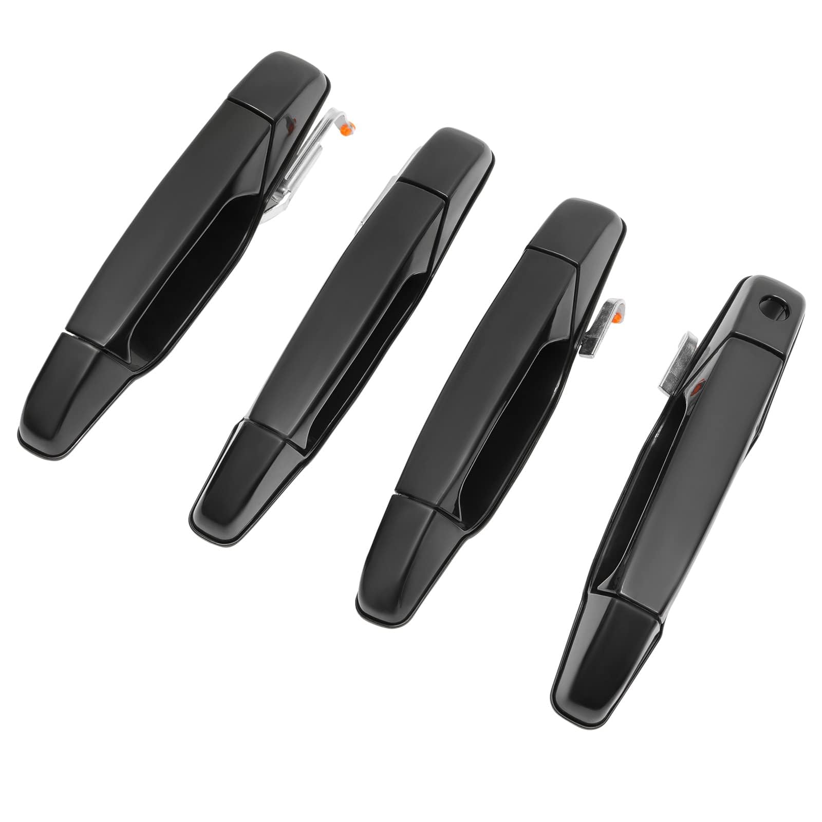 Gledewen Exterior Door Handle Set for 2007-2013 Chevy/GMC, Black, Front/Rear, Left/Right, Durable Plastic