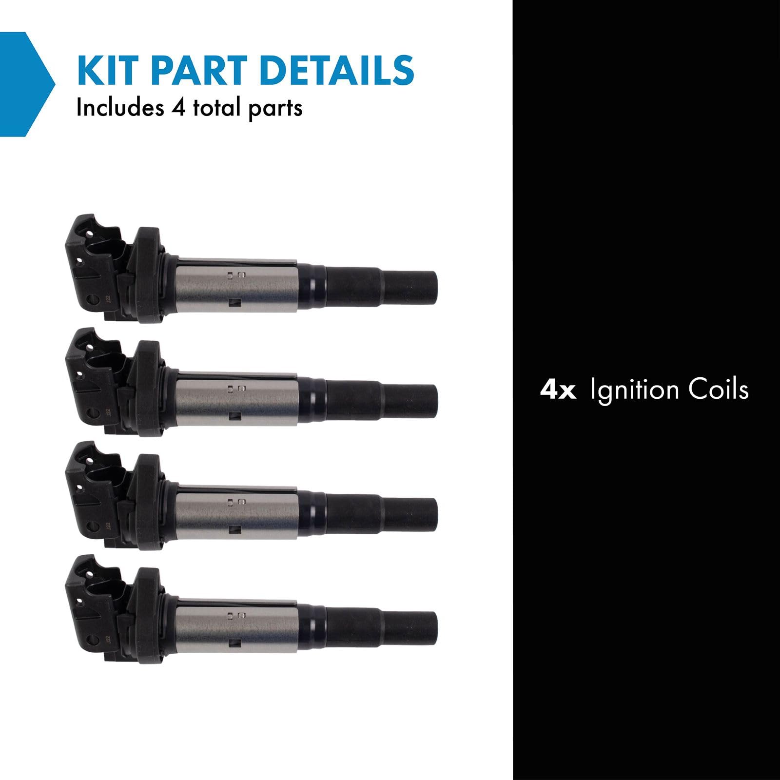 Trq Ignition Coil Set Compatible With 2008-2010 Mini Cooper