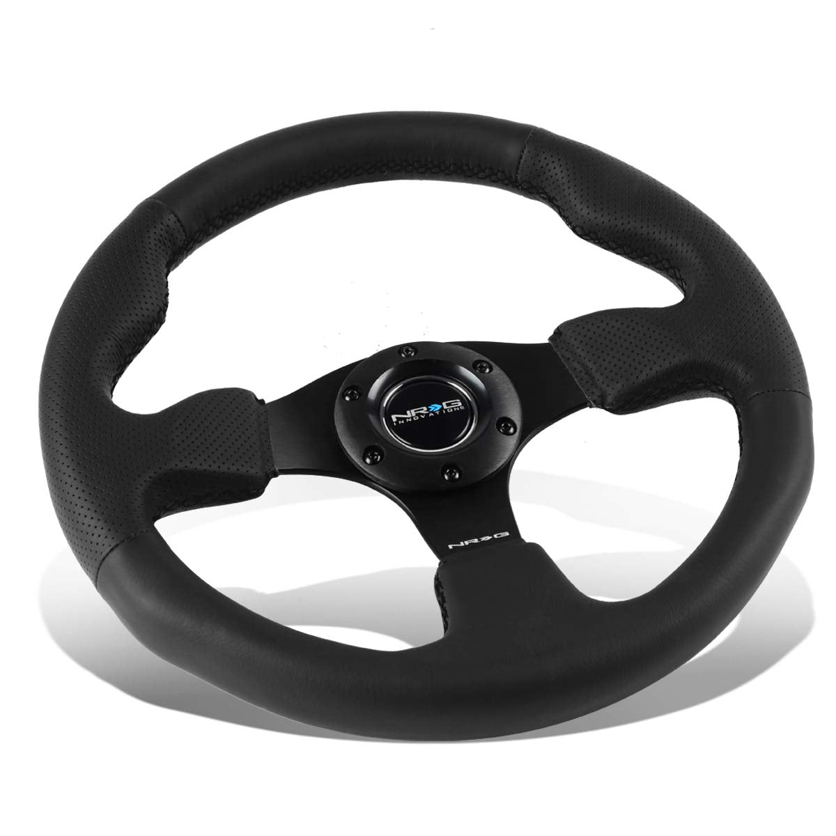 NRG Innovations RST-012R 320mm Race Style Leather Steering Wheel with Black stitch