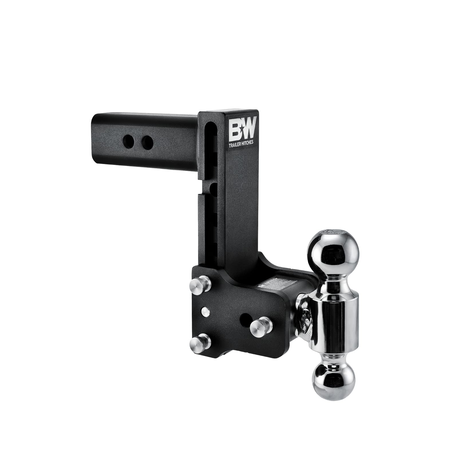 B&W Trailer Hitches Tow & Stow Adjustable Trailer Hitch Ball Mount - Fits 2.5' Receiver, Dual Ball (2' X 2-5/16'), 7' Drop, 18,000 Gtw - Ts20040B