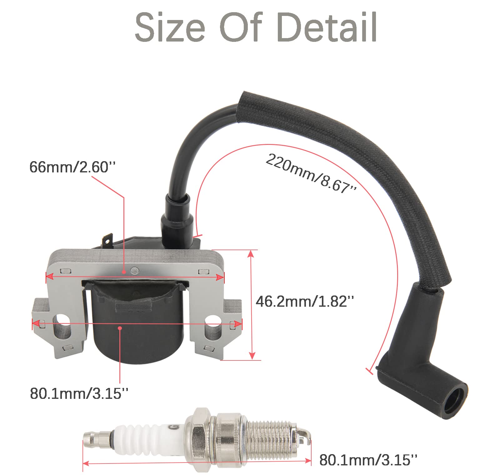 JOHAHTANG GCV160 Ignition Coil - Fits Honda GCV190, GCV160, GCV135, GSV160, GSV190, GC160, Replaces 30500