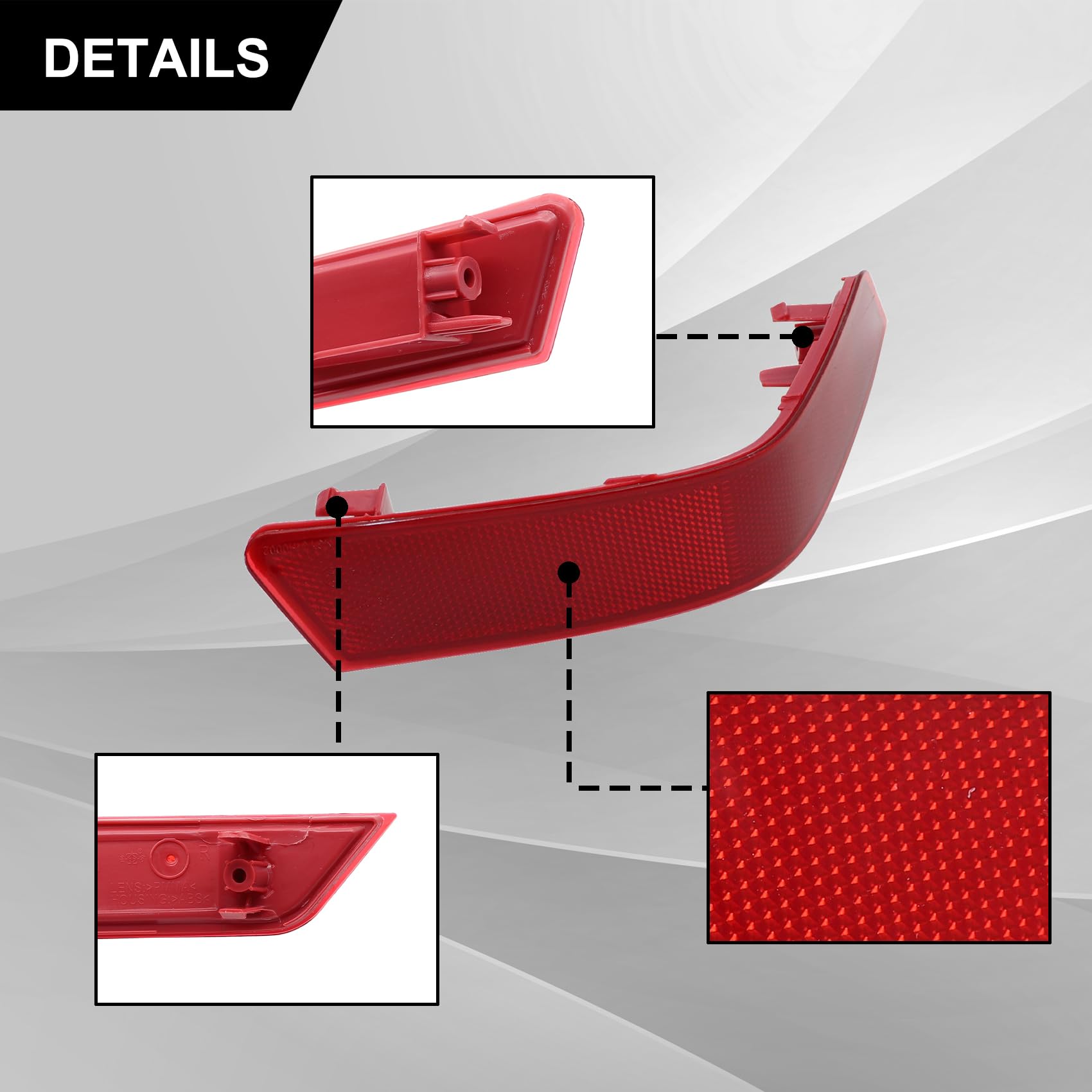 Priprilod Rear Bumper Reflector Tail Light for Nissan Rogue 2017-2019, ABS, Passenger Side, Model 26565-6FV0B