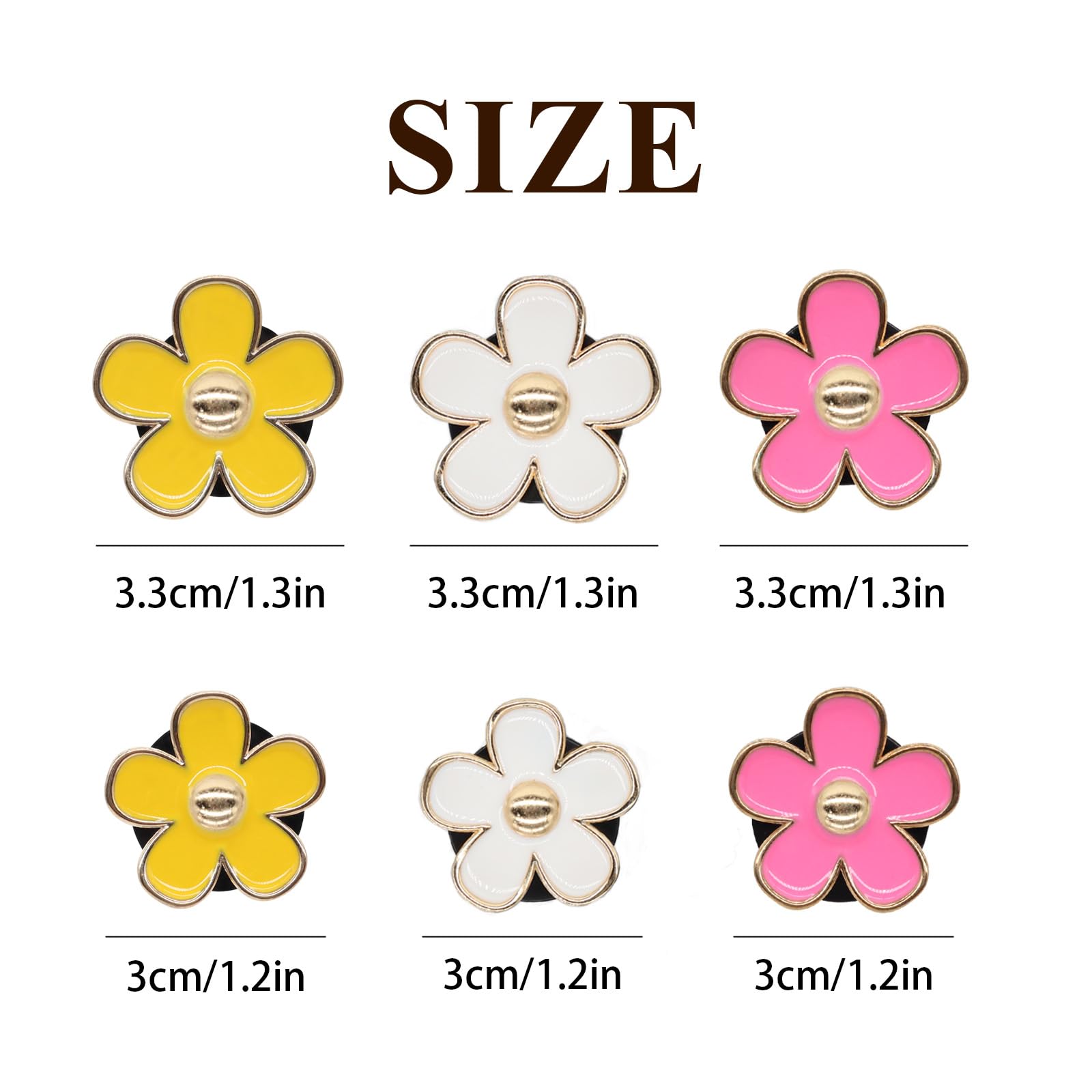 Oriesse 6Pcs Flowers Car Air Freshener Vent Clips,Pink Yellow White Daisy Flowers Air Vent Clip Car Accessories For Women,3.3Cm/