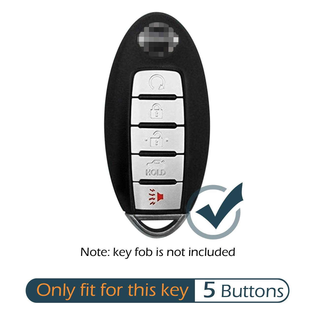 GFDesign Silicone Key Fob Cover for Nissan - 2 Pcs, 5 Buttons, Black & Blue