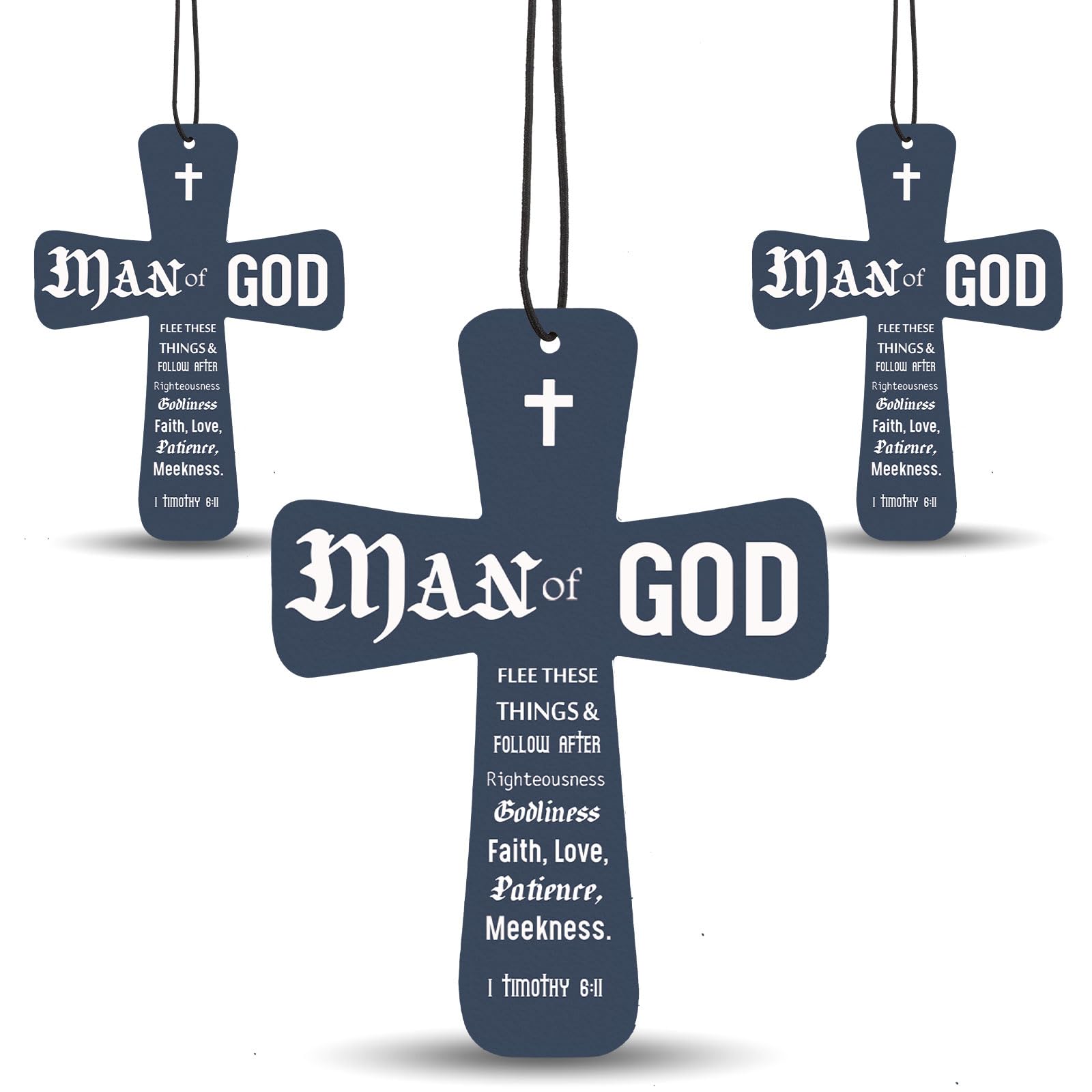 Fumete 24 Pcs Christian Gifts for Man of God Fathers Day Cross Car Air Fresheners Bulk Air Freshener Inspirational Scripture Sce