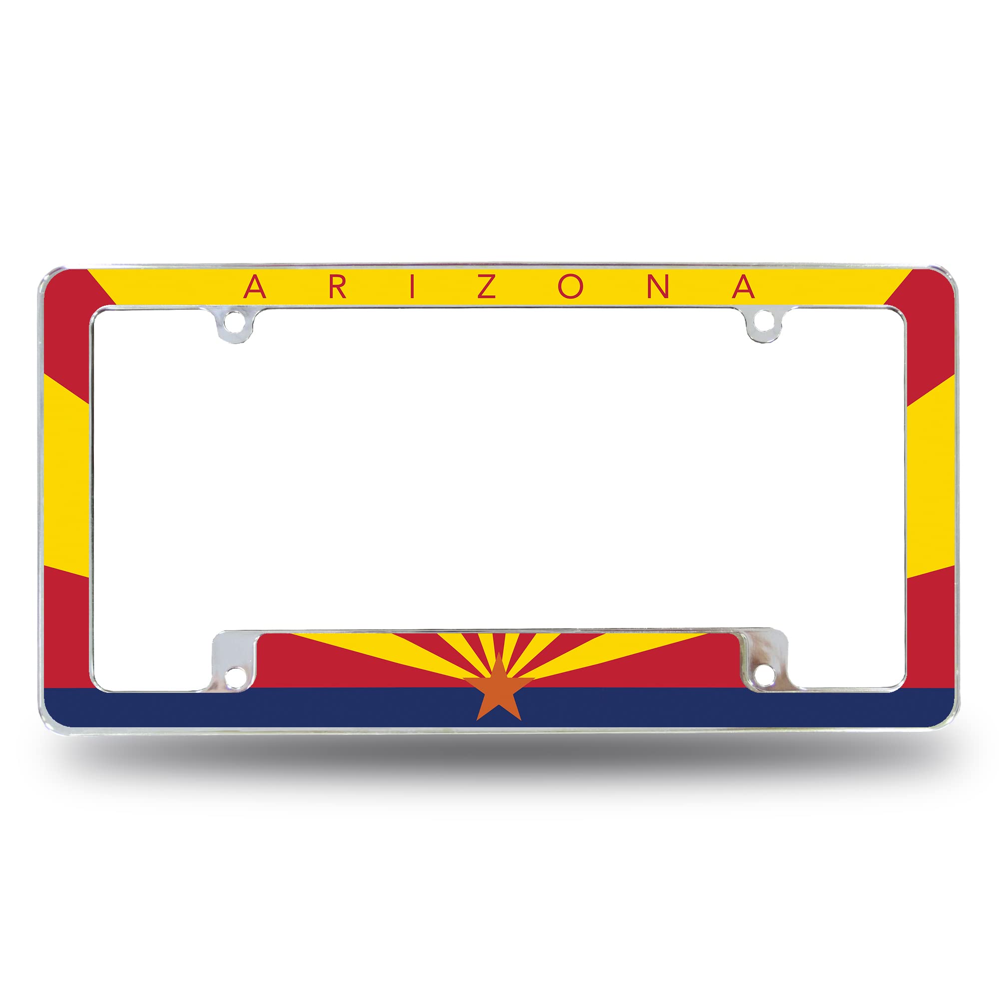 Rico Industries Arizona Flag All Over Automotive License Plate Frame for Car/Truck/SUV (12 x 6)