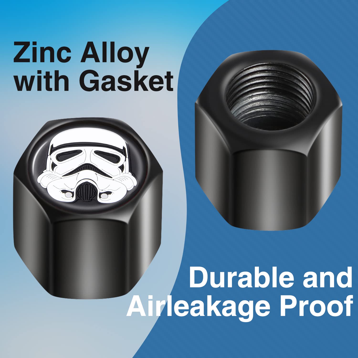 Akkya Tire Valve Stem Caps Cover For Car Bike Bicycle Motorcycles Tractors Mountain Bikes Trucks Cow Pattern Metal Chrome Tire A