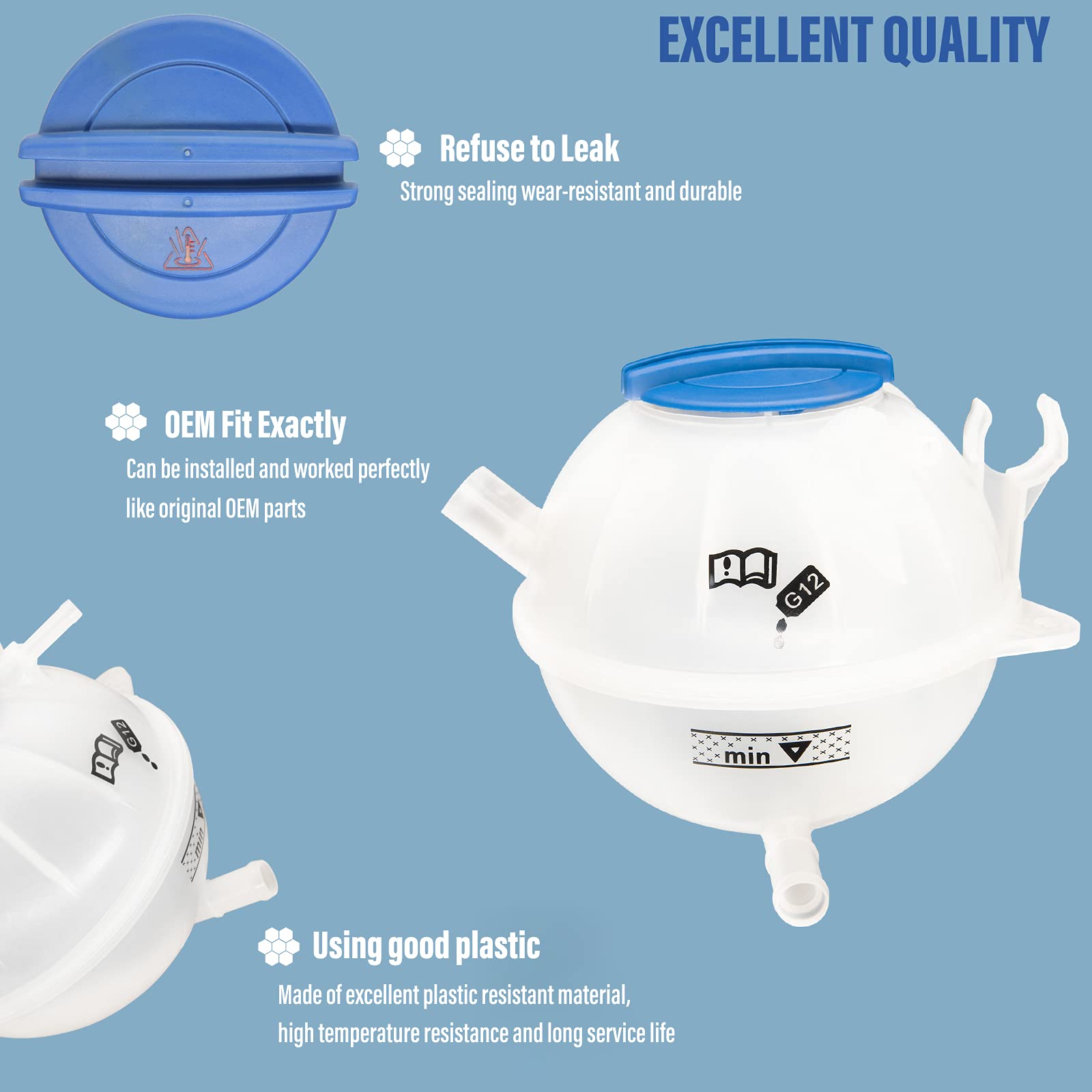 Radiator Coolant Overflow Reservoir Expansion Recovery Tank for VW Jetta Golf Volkswagen Passat Beetle Audi A3 Replaces# 1k01214