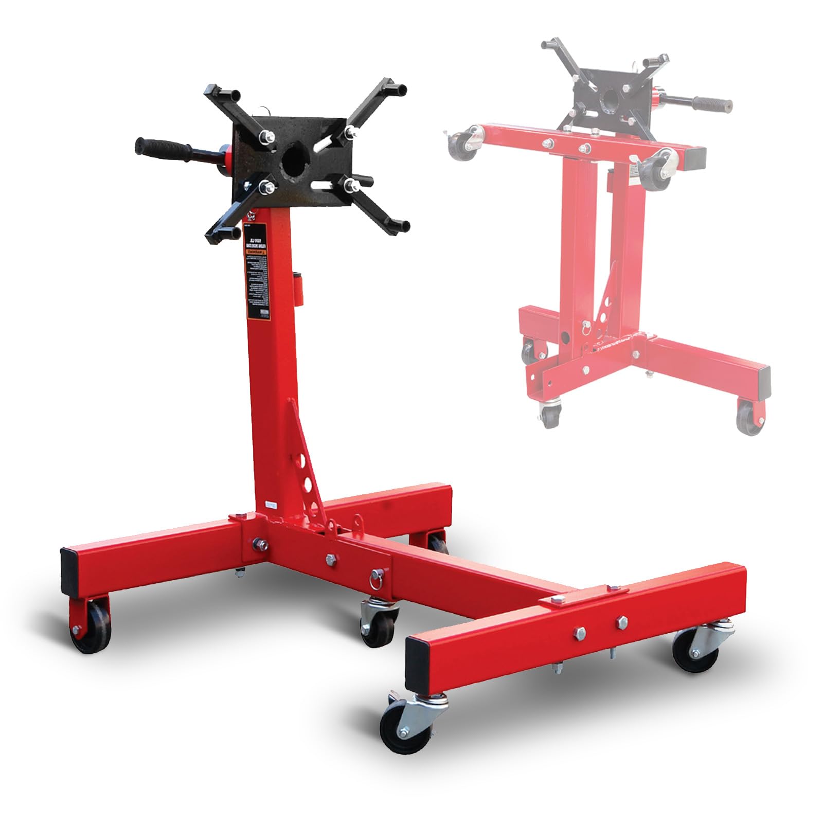 Big Red T26801 Torin Steel Rotating Engine Stand With 360 Degree Rotating Head And Folding Frame: 3/4 Ton (1,500 Lb) Capacity, R