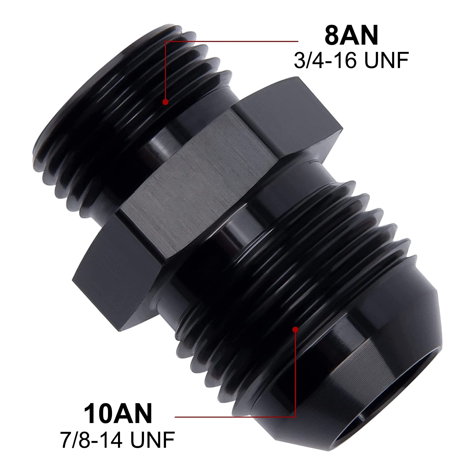 Evil Energy 10An Flare To An8 Orb Male O-Ring Fitting Adapter 2Pcs
