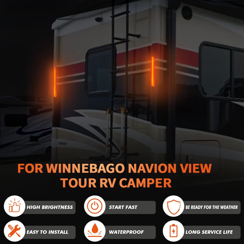 Alpha Rider 12" ATC LED Stop Brake Light for Winnebago Navion RV - Red, Water Resistant, Model A00W1901ACR1-ARLH