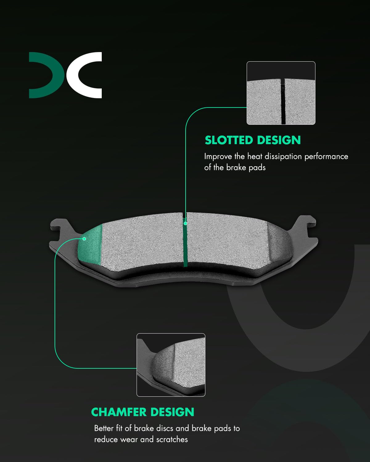 Scitoo Ceramic Brake Pads, 4Pcs Rear Brake Pads Brakes Kits Fit For Chrysler Aspen,For Dodge Dakota,For Durango,02-10 For Dodge