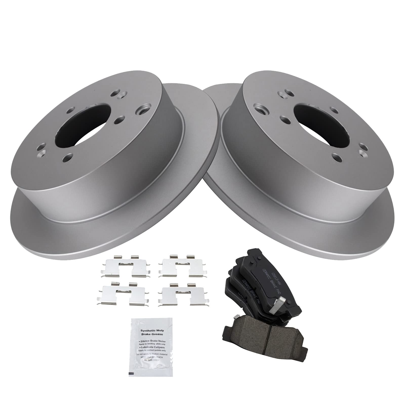Trq Rear Brake Pad & Rotor Kit Brake Pads Brake Rotor Ceramic Premium G-Coated Compatible With 2001-2006 Hyundai Santa Fe 2009 T