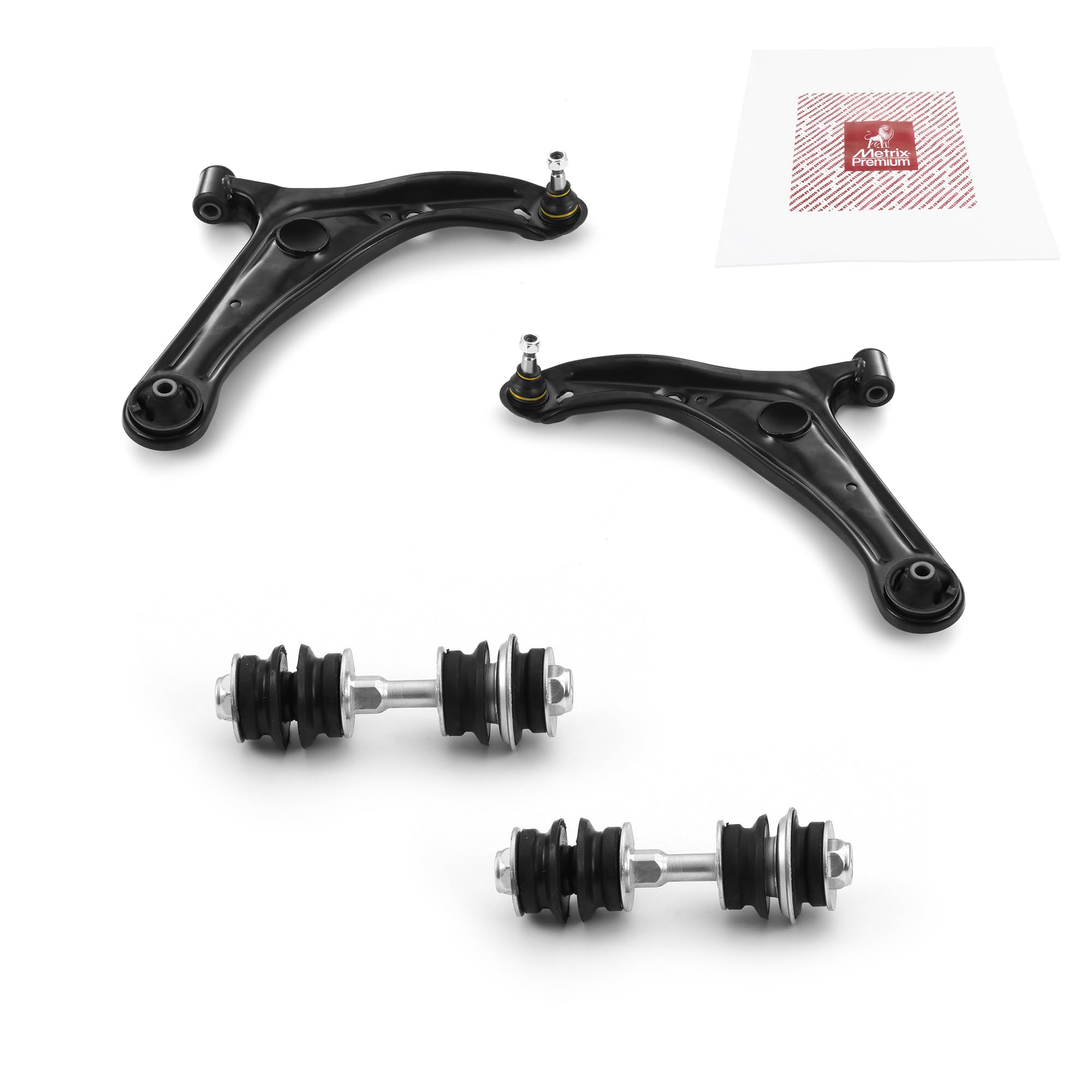 Metrix Premium Chassis Parts - 4 Pc Front Lower Control Arm & Front Sway Bar Stabilizer End Link Kit Fits 04-05 Toyota Yaris (Me