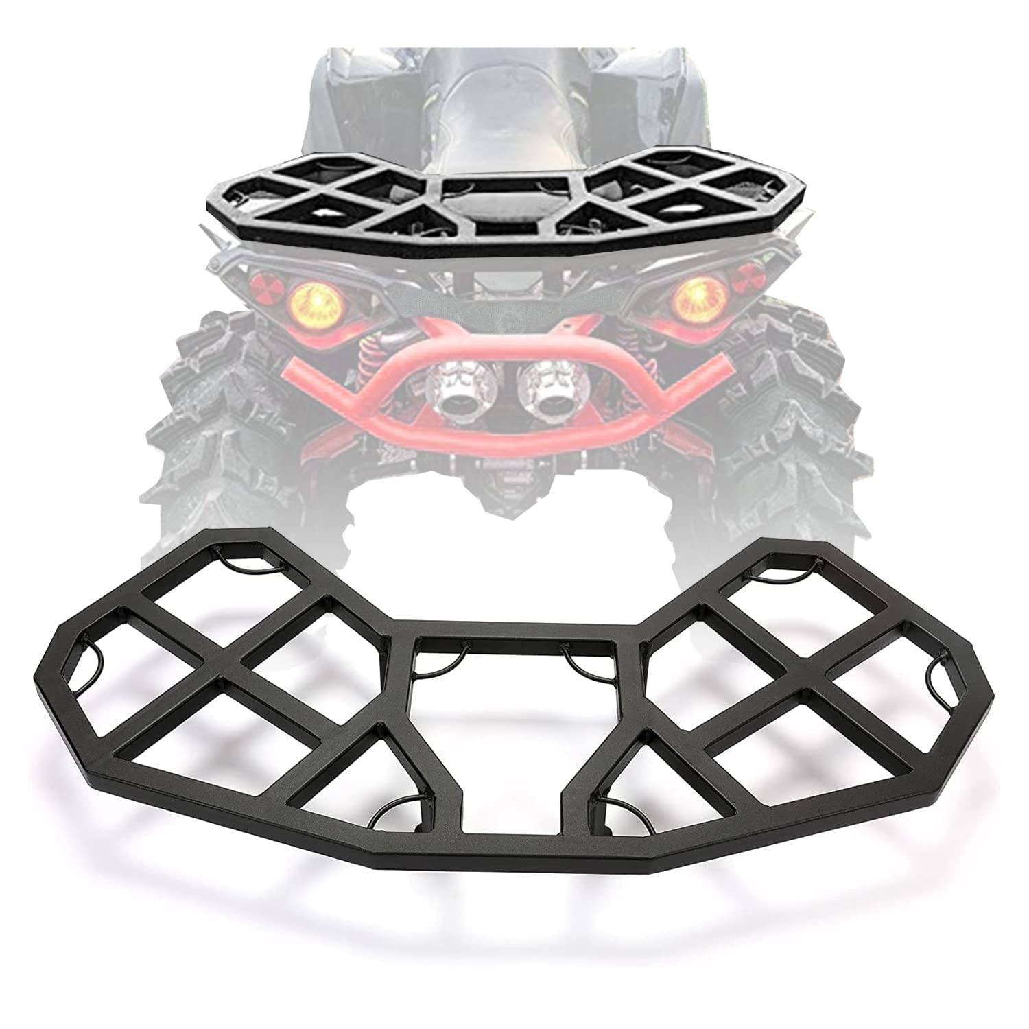 Kojem Rear Rack Compatible with 2007-2023 Can-Am Renegade All Models Offroad ATV Steel Rack Black Electrophoresis