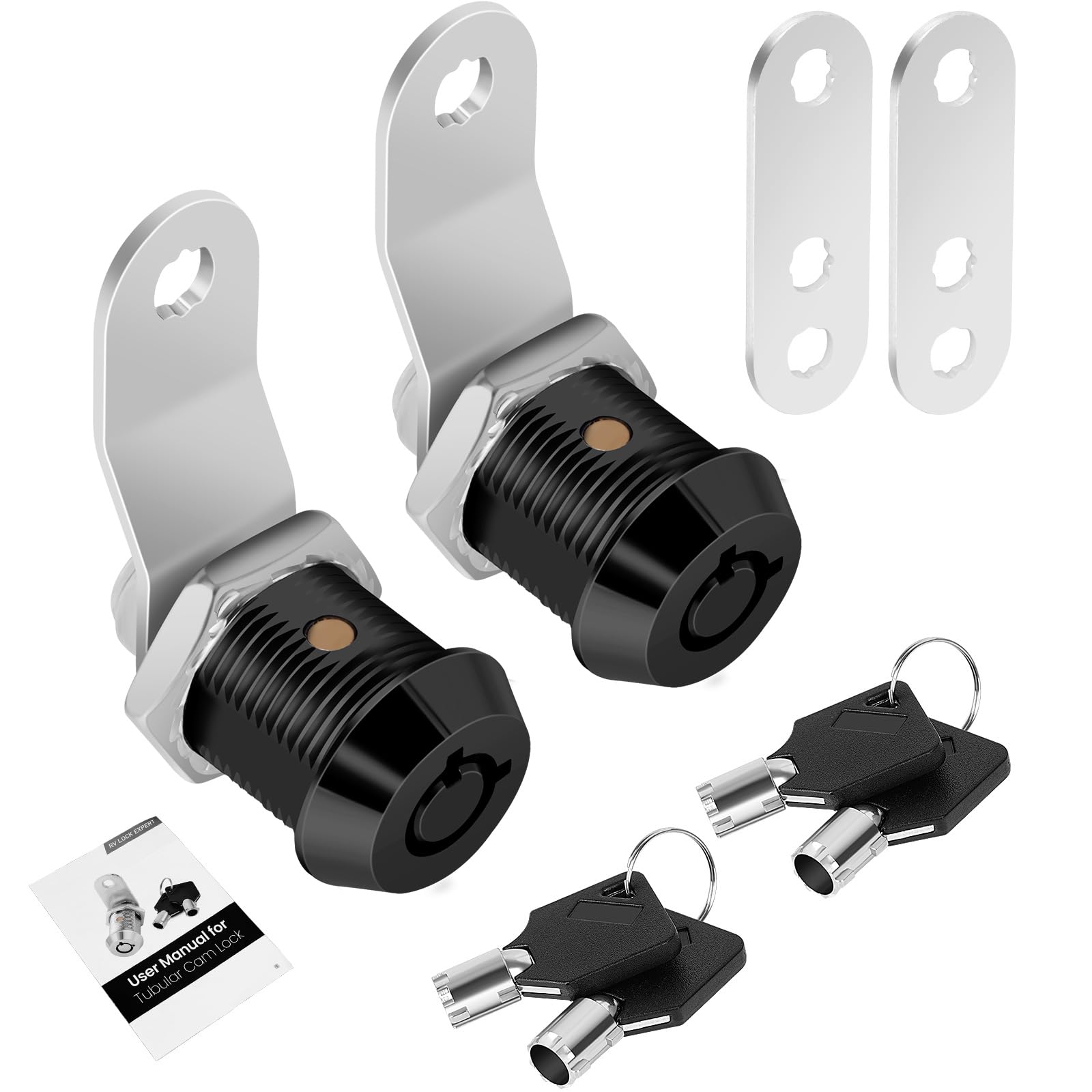2 Pack Tool Box Lock With Keys, 5/8'' Rv Storage Lock Keyed Alike, Cabinet Lock Cam Locks For Toolbox Lock Replacement Mailbox R