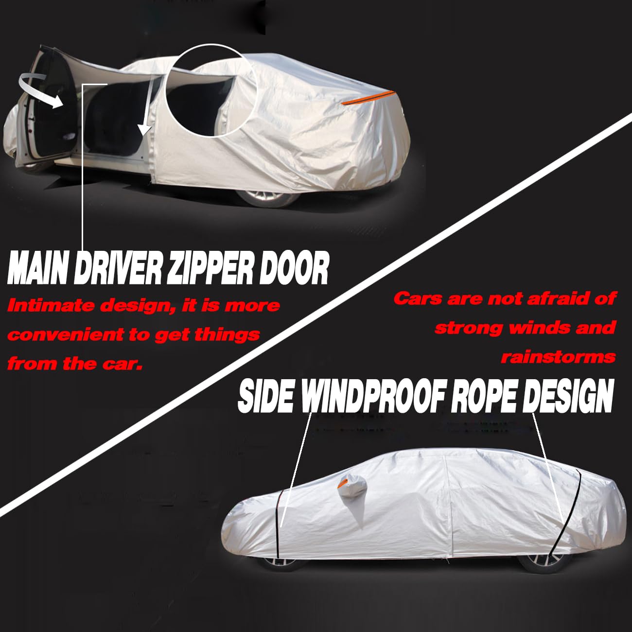 Tucarest 6 Layers Full Car Cover For Suv- Waterproof, Insulated, Anti-Uv, Snow-Proof, Anti-Wind, All-Weather, Thickened Protecti