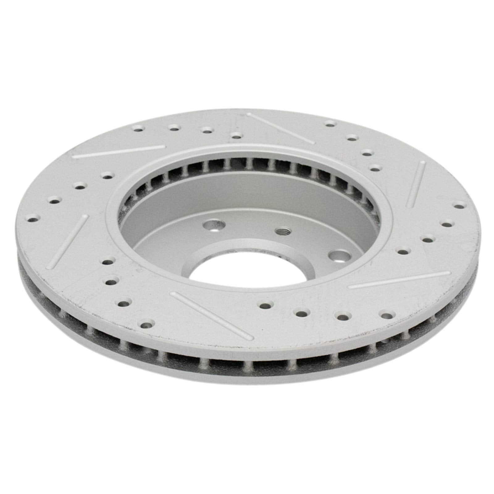 Trq Front Performance Brake Rotors Set Vented Premium G-Coated Cross Drilled & Slotted Compatible With 1991-1996 Infiniti G20 19