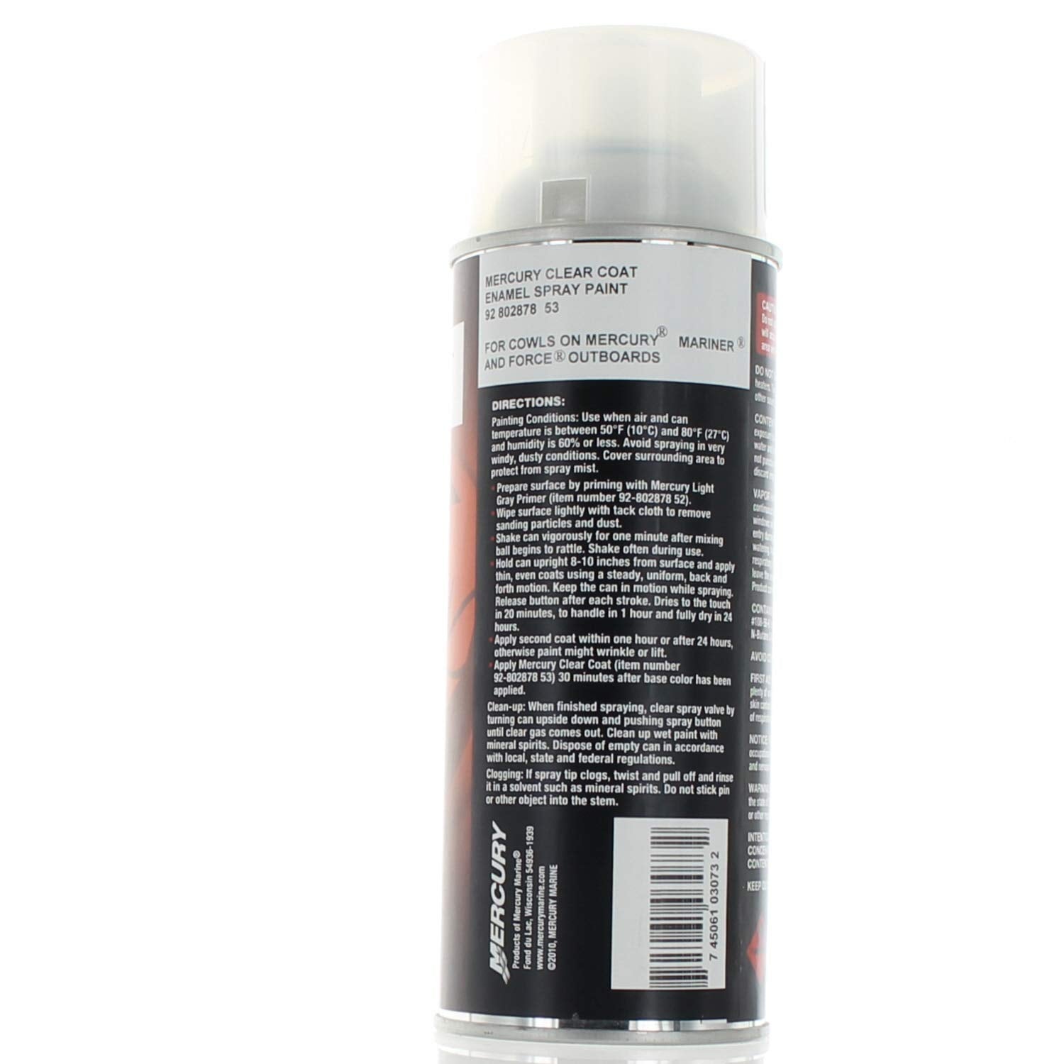 MERCURY OEM Clear Coat Spray Paint - 12 Ounce, Precision Finish, Model 92-802878