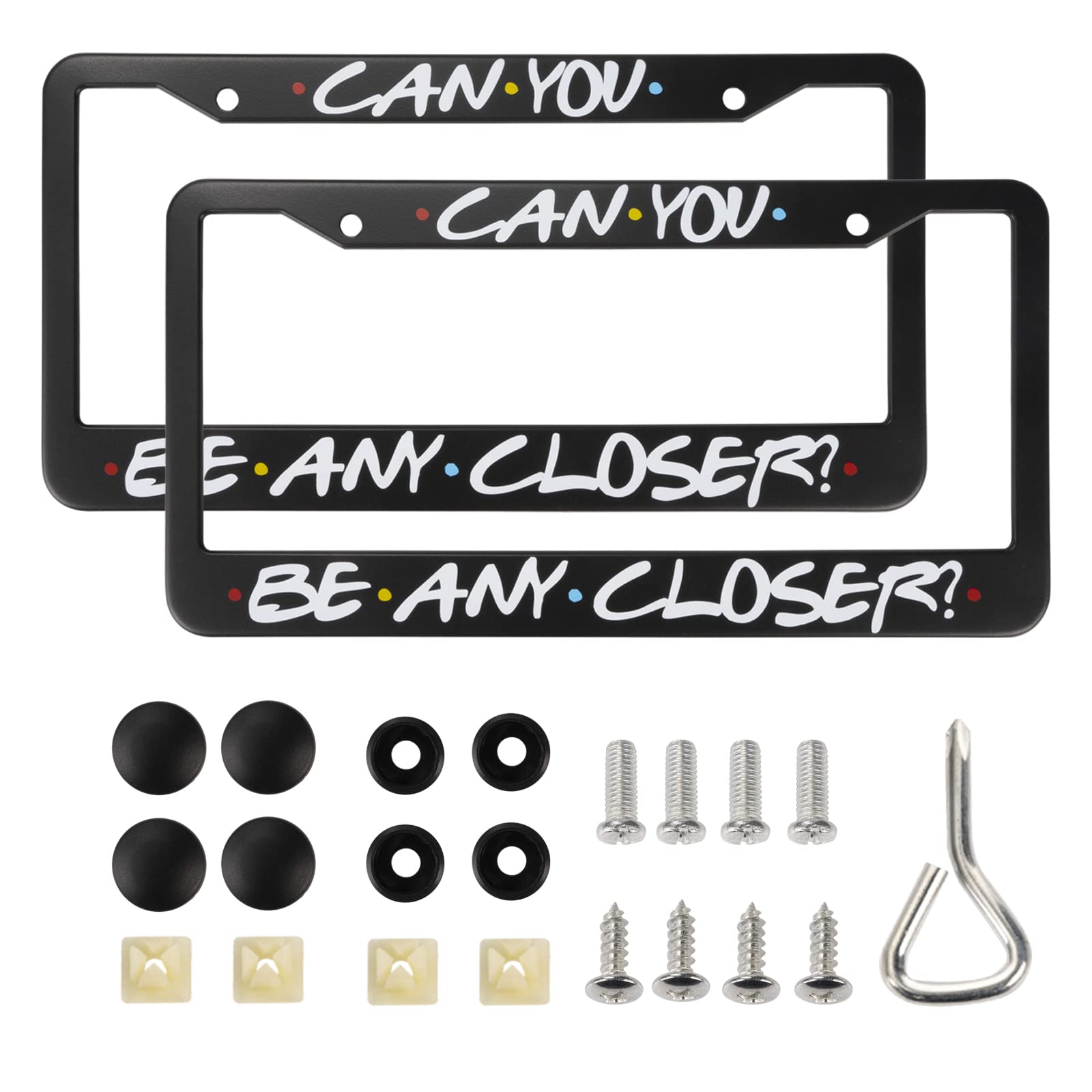 2Pack License Plate Frame,Funny Fans Lovers Merchandise Tv Show Car Accessories,License Plate 12 X 6 Inch Aluminum Black License