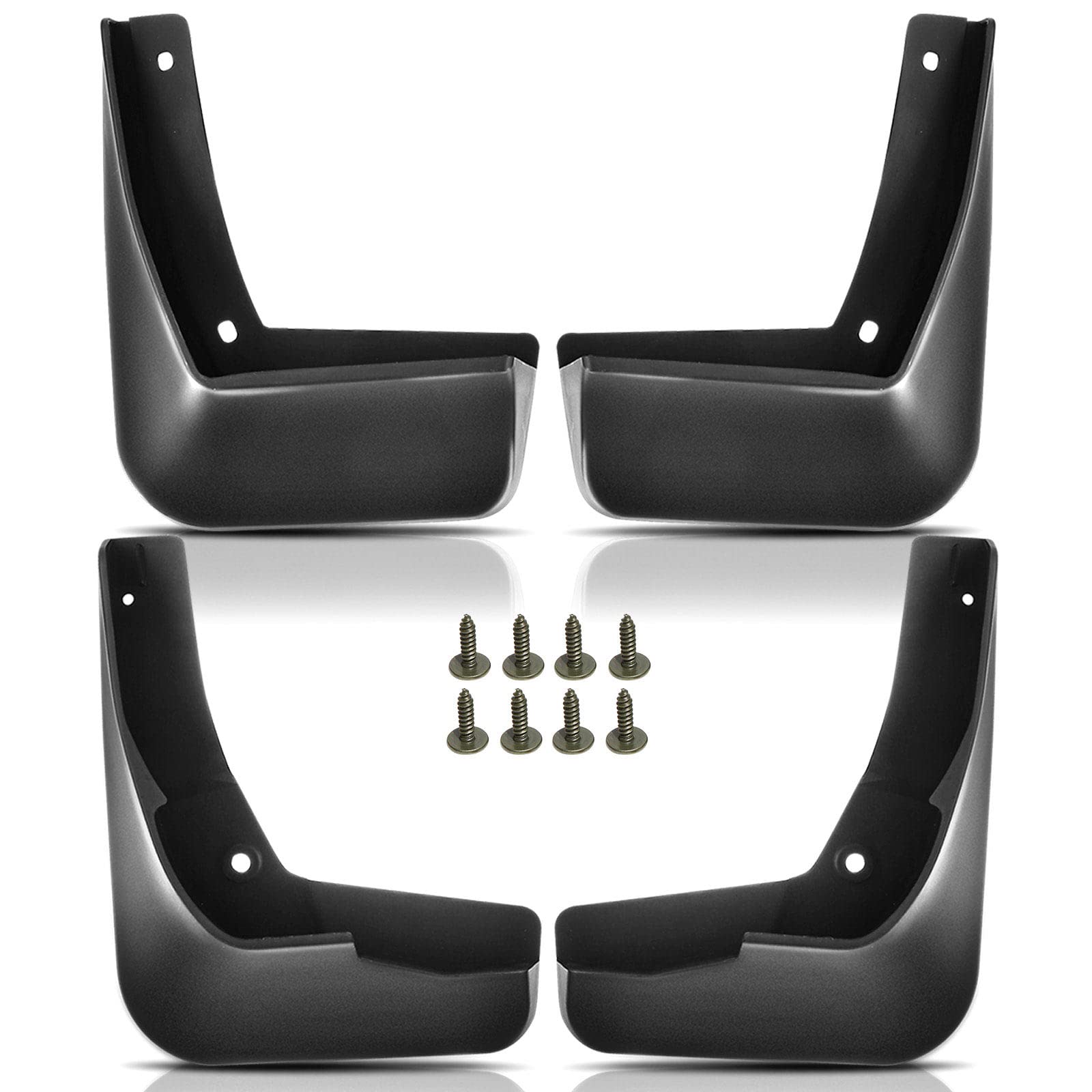 Yhtauto Set Of 4 Mud Flaps Splash Guards Accessories Replacement For Chevrolet Malibu 2016-2018 Sedan, Front And Rear Lh Rh, Bla