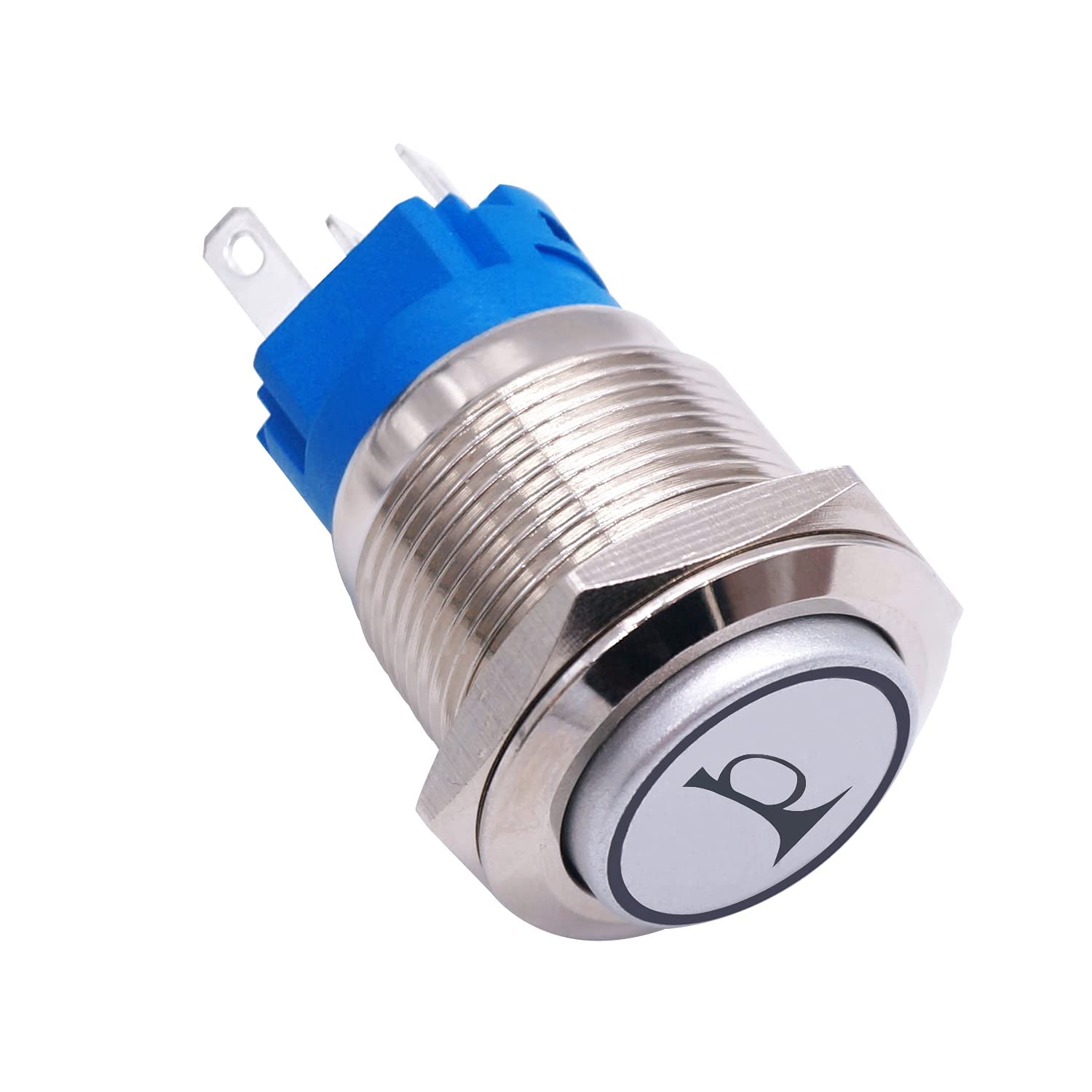 Twtade/19Mm 12V Car Horn Push Button Blue Led Lighted Momentary Metal Speaker Air Horn Toggle Switch With Wires Horng19-Bu