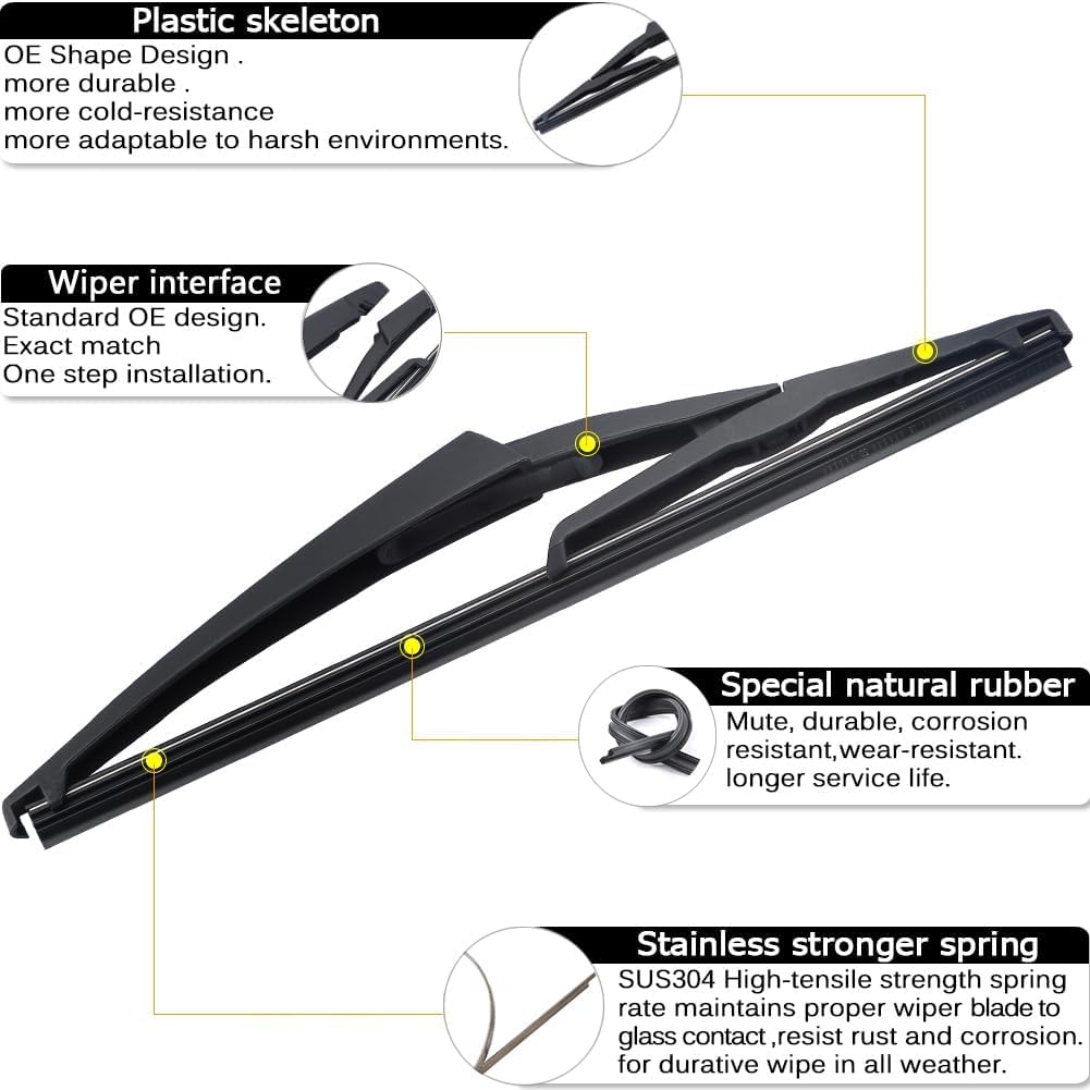 Autoboo 28''+21'' Windshield Wipers With 12'' Rear Wiper Blade Replacement For Mercedes-Benz Ml-Class W164 2006-2011 Ml320 Ml350