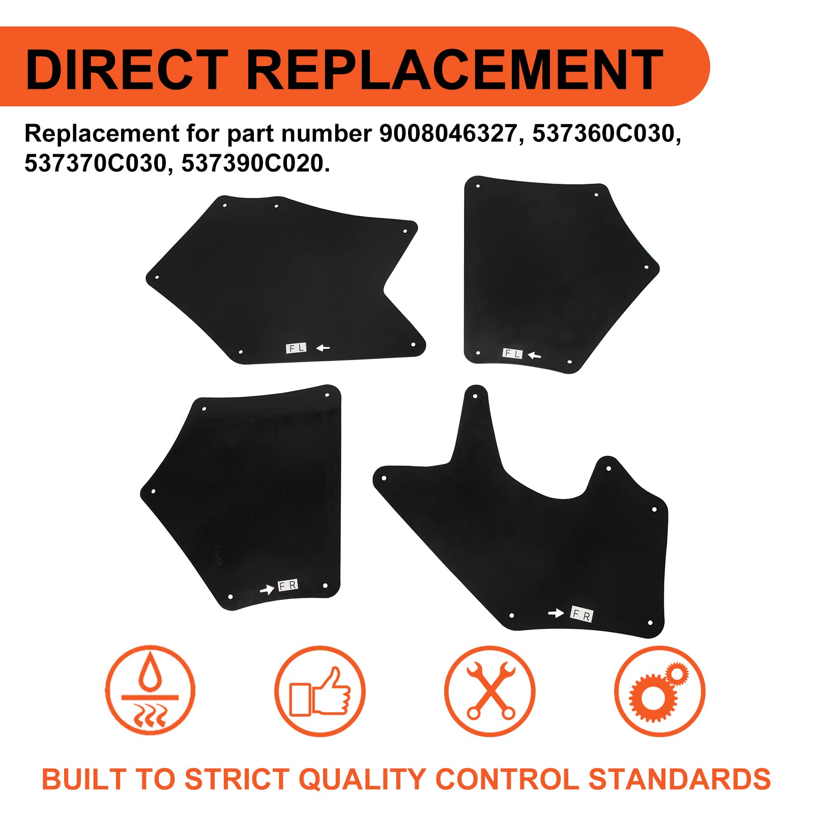 ECOTRIC Splash Shield Seals Fender Liner Apron Splash Guard Compatible with 2007-2022 Toyota Tundra & Sequoia Replace for 537360
