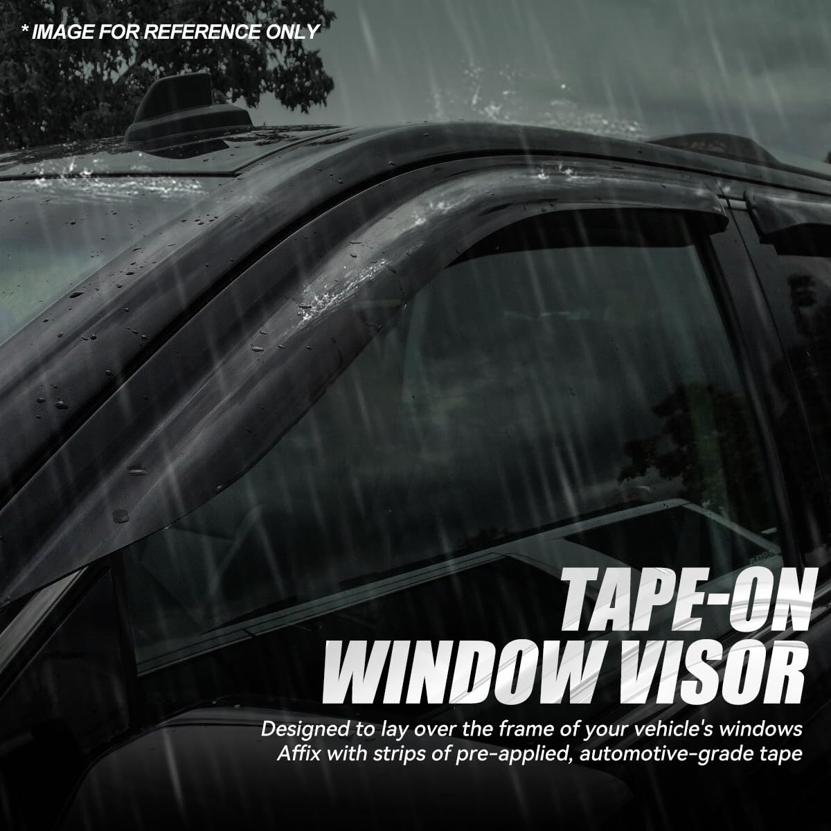 Auto Dynasty Window Visors Compatible With 2019-2024 Nissan Altima, 4Pcs Front & Rear Tape-On Window Vent Visor Deflectors Rain