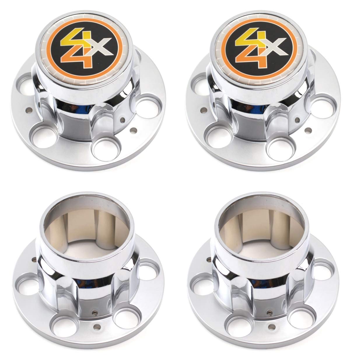 BB Auto Set of 4 New 4x4 6 Lug 15 inch 15x8 Rally Wheel Center caps Replacement for Chevrolet Chevy GMC Truck 2 Open Front Caps 2 Rear Closed caps -Like New