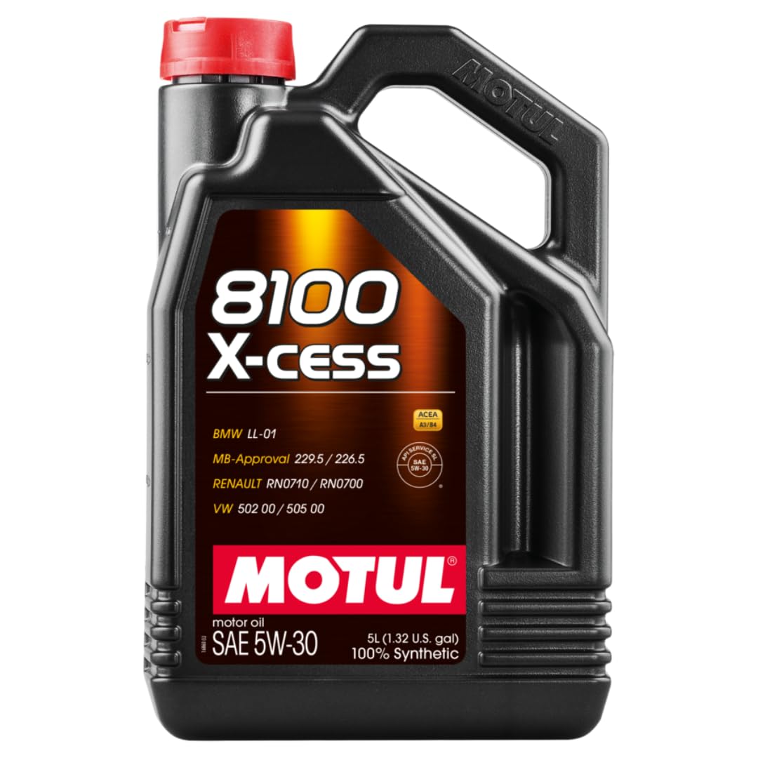 Motul 8100 X-Cess SAE 5W-30 100% Synthetic Engine Oil, BMW LL-01 MB 229.5 MB 226.5 VW 502 00 505 00 Renault RN0710 Approved, ACE
