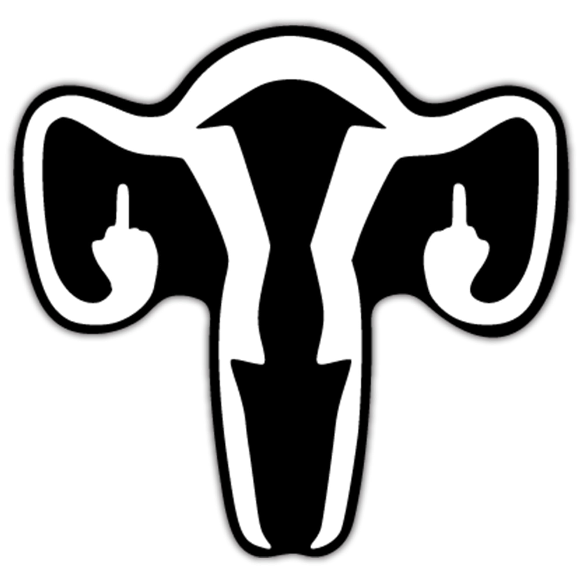 Ovary Flipping The Bird Vinyl Decal Sticker  Cars Trucks Vans Suvs Windows Walls Cups Laptops  White  5.5 X 5.2 Inches  Kcd2180