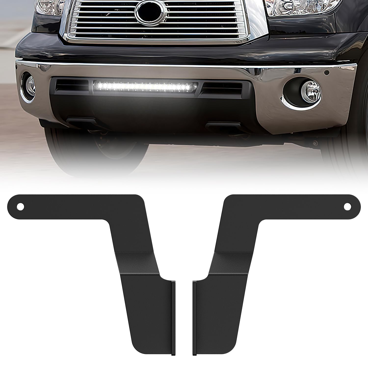 Nilight Front Lower Hidden Bumper Mounting Brackets for 25inch Single Row Straight LED Light Bar Compatible with 2007-2013 Toyot