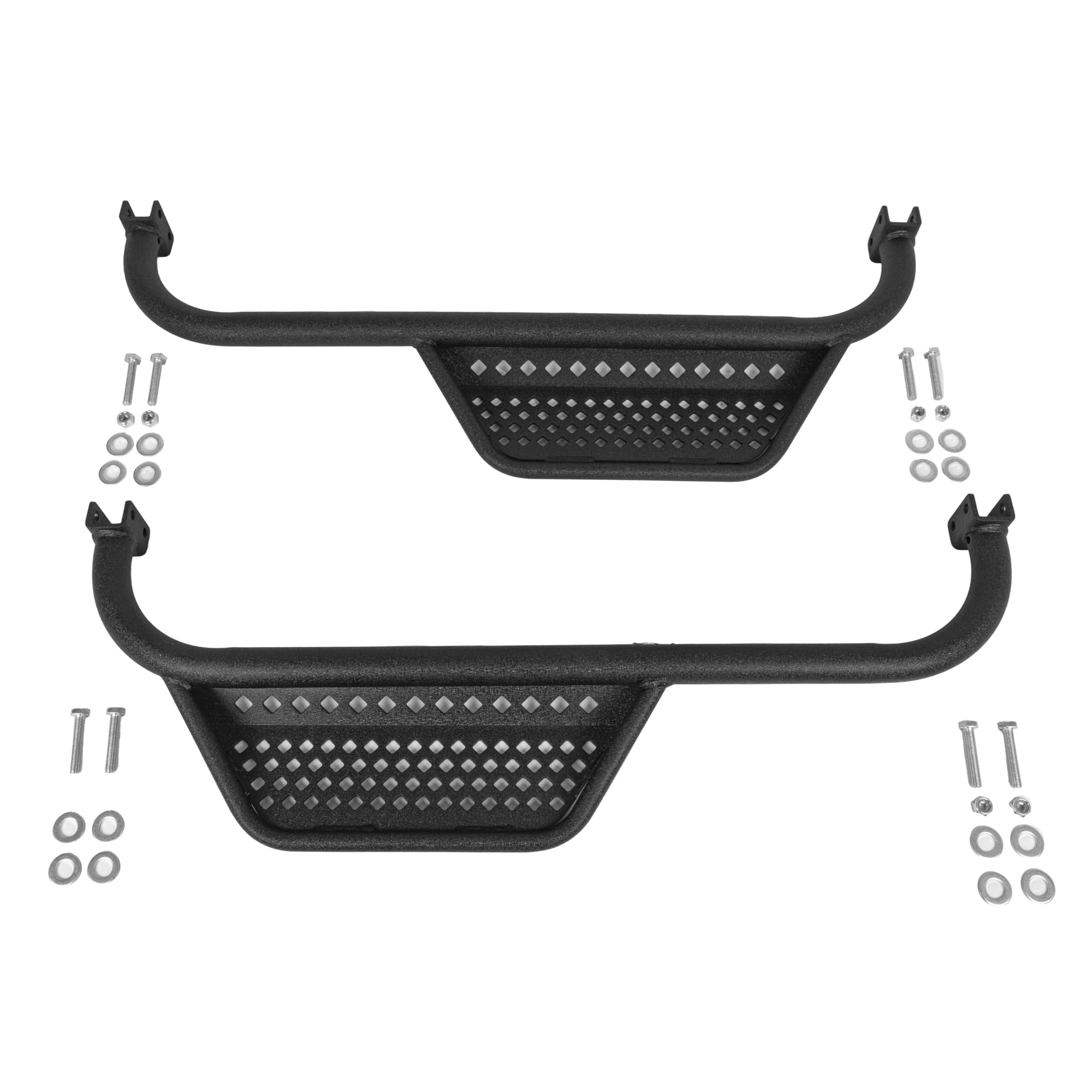 Performance Plus Carts MadJax MJFX Club Car Precedent Golf Cart Armor Nerf Bar Drop Down Side Step and Mounting Kit | Black Matt