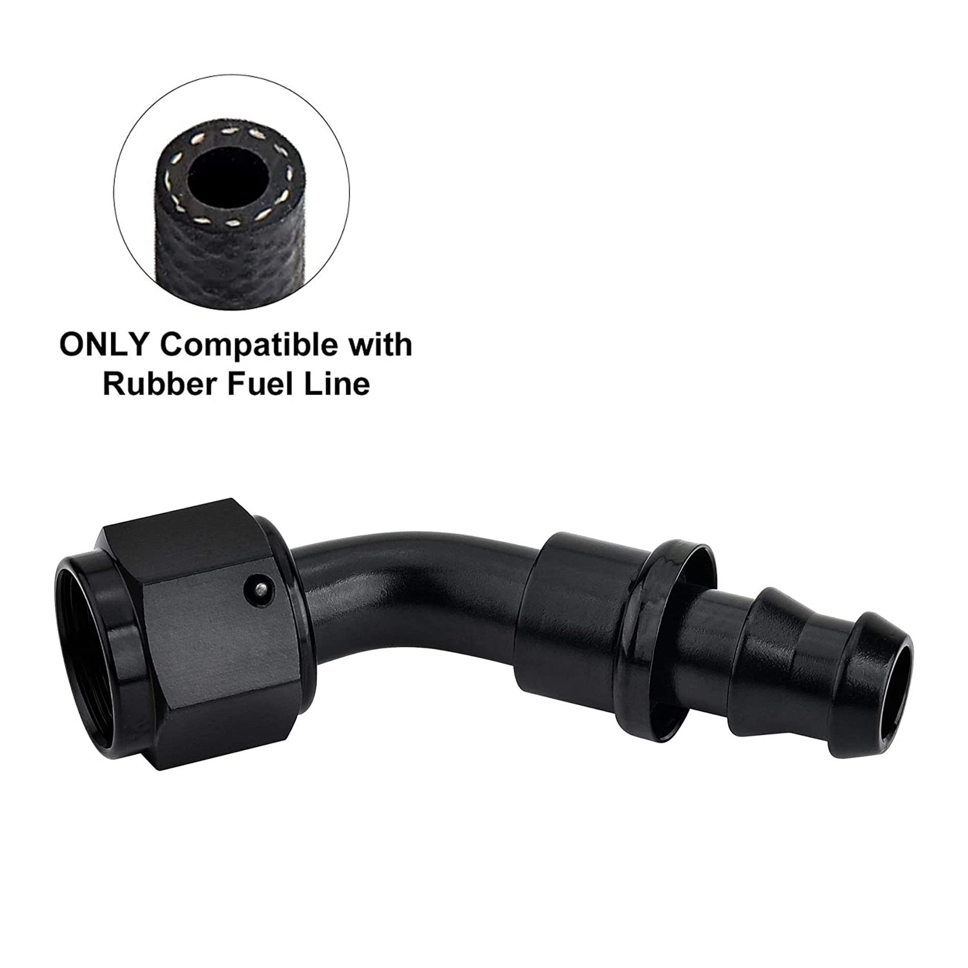 Evil Energy 12An 45 Degree Push Lock Hose Fitting End Black 2Pcs