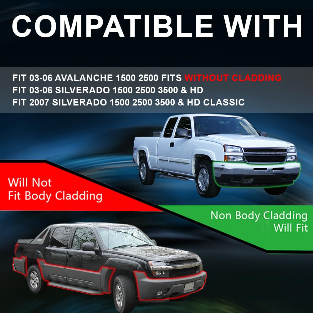 Pit66 Led Headlight Assembly Compatible With 03-06 Chevy Silverado 1500 2500 3500 Hd Model/Fit 03-06 Avalanche 1500 2500 (Fit No