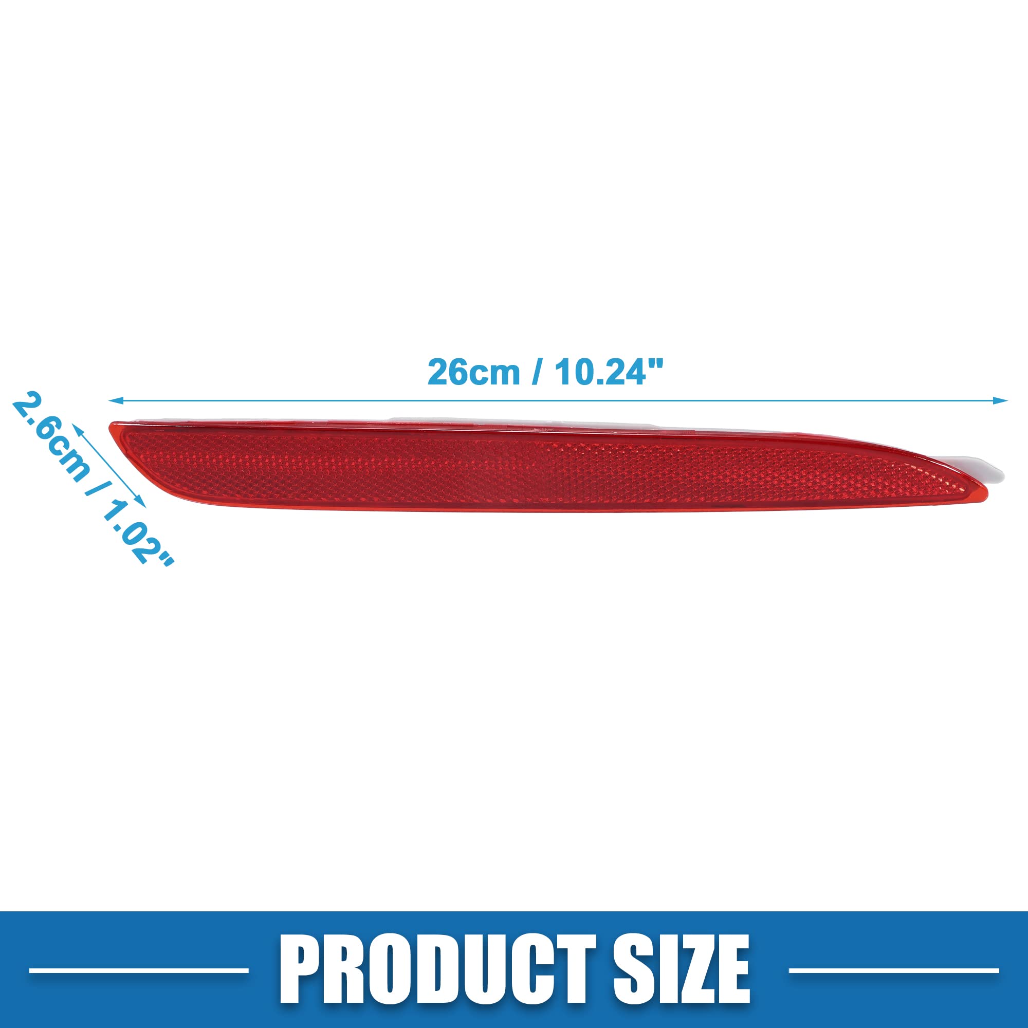 A Absopro Car Rear Left Right Bumper Reflector Bff4-51-5L0A Bff4-51-5M0A For Mazda 3 Bl 2009-2013 Plastic Red (Set Of 2)