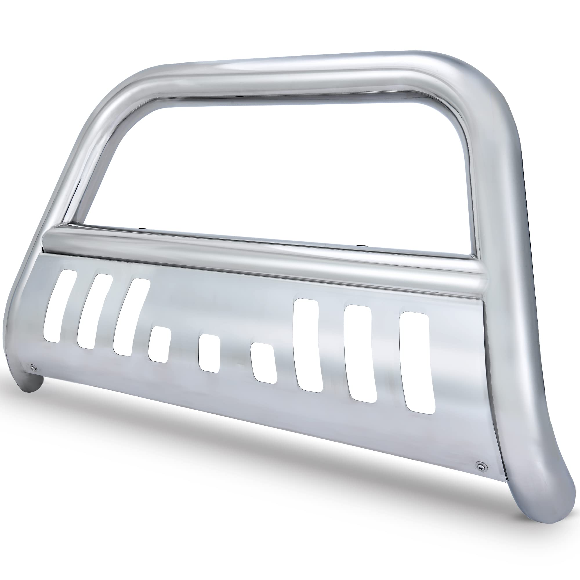 Autosaver88 Bull Bar Compatible For 05-15 Toyota Tacoma 3'' Tube Brush Push Grille Guard Front Bumper (Silver)