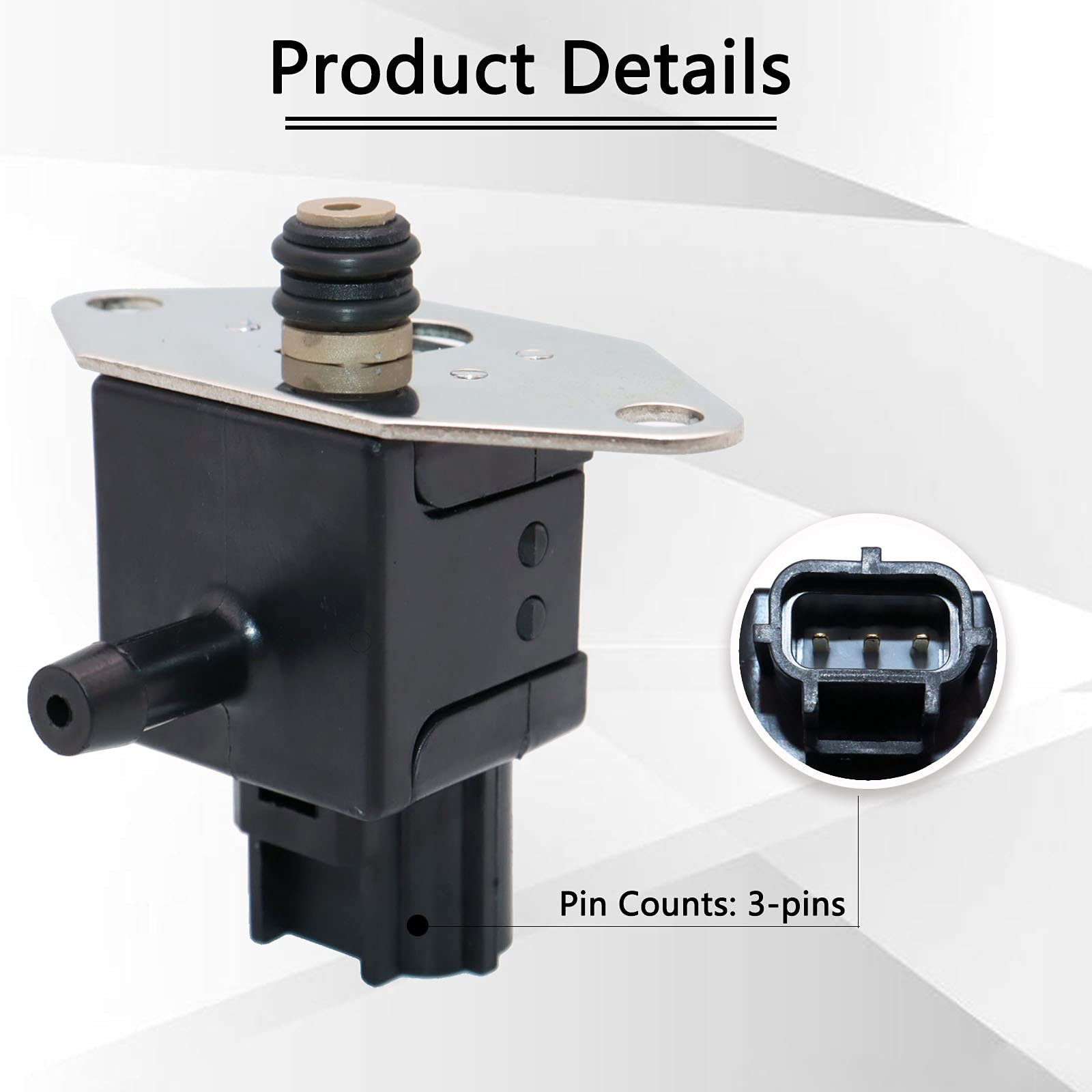 KEJSTED FPS7 Fuel Injection Pressure Regulator Sensor, Black, Plastic, Fits 98-07 Ford Focus, Taurus, Mustang, F150, Lincoln, Jaguar