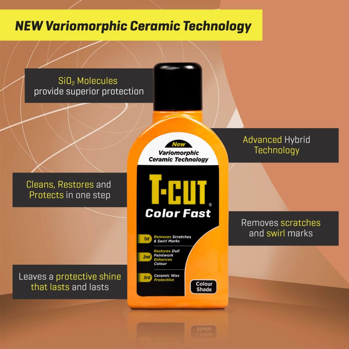 T-Cut Orange Scratch Remover Car Polish, 17 Fl Oz, Automotive Paintwork Restorer, Model CMW018, Available in 13 Colors