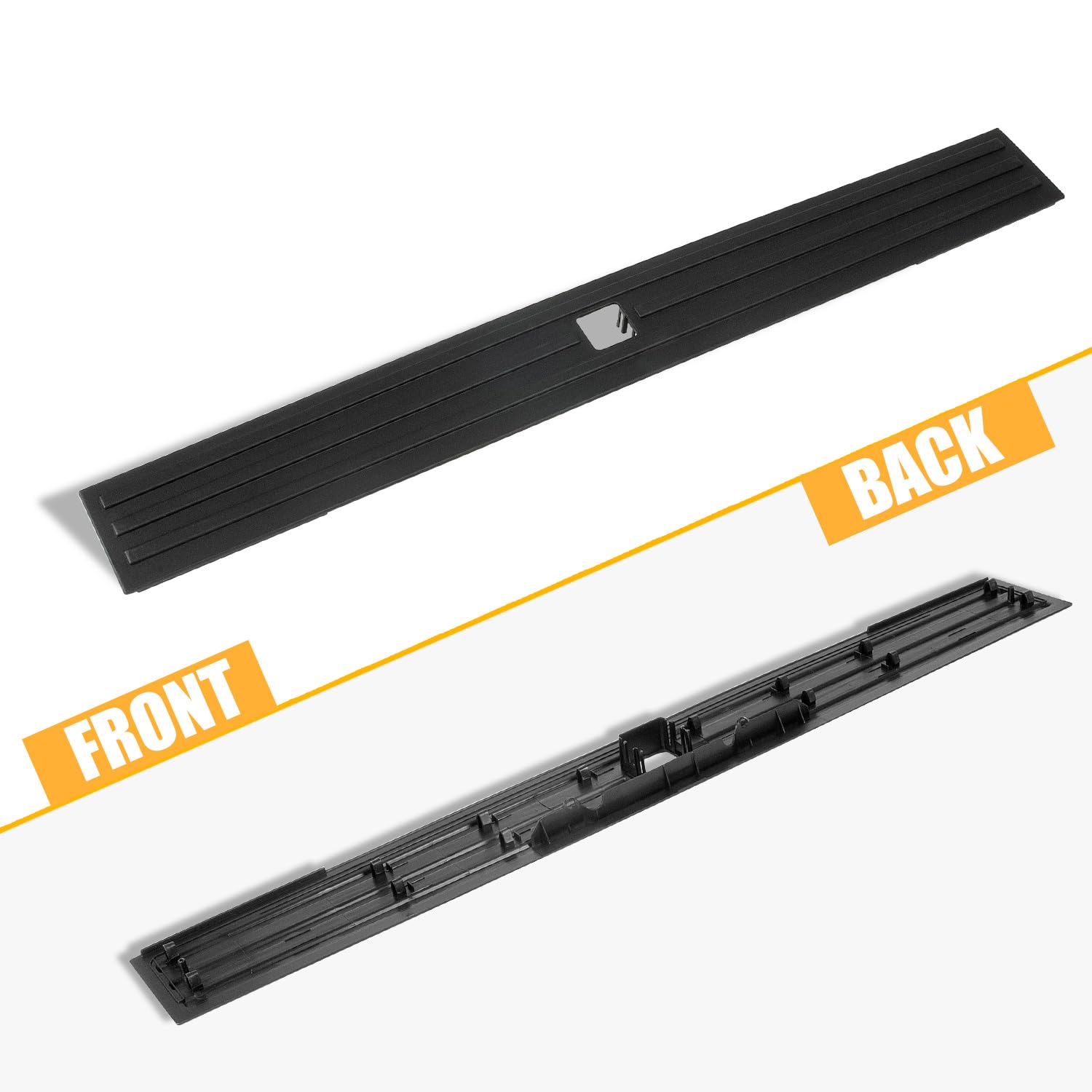 RANSOTO Tailgate Molding Trim for Ford F150 2015-2020, Black Plastic Step Cap Protector Cover, Replaces FL3Z9940602B, FO1904135