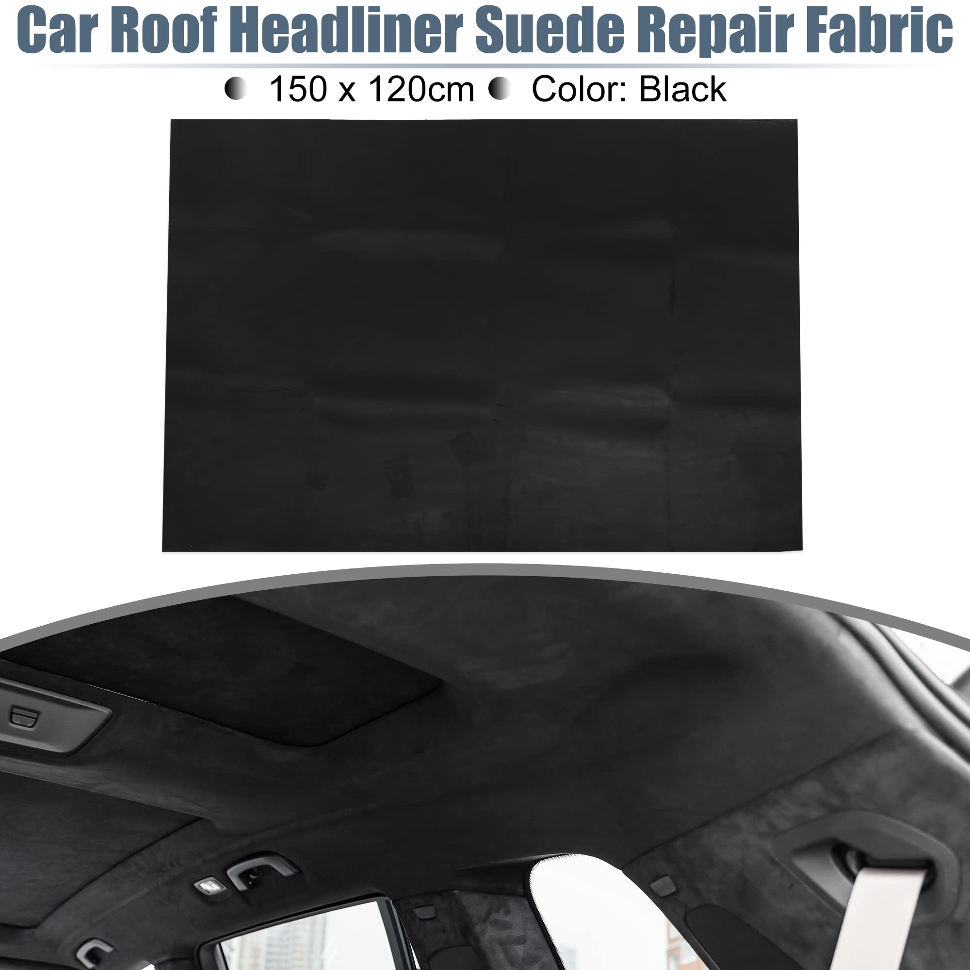 X AUTOHAUX Suede Headliner Fabric 60 Length x 47 Width Foam Backed for Car Truck RV SUV Interior Trim Protect Aging Broken F