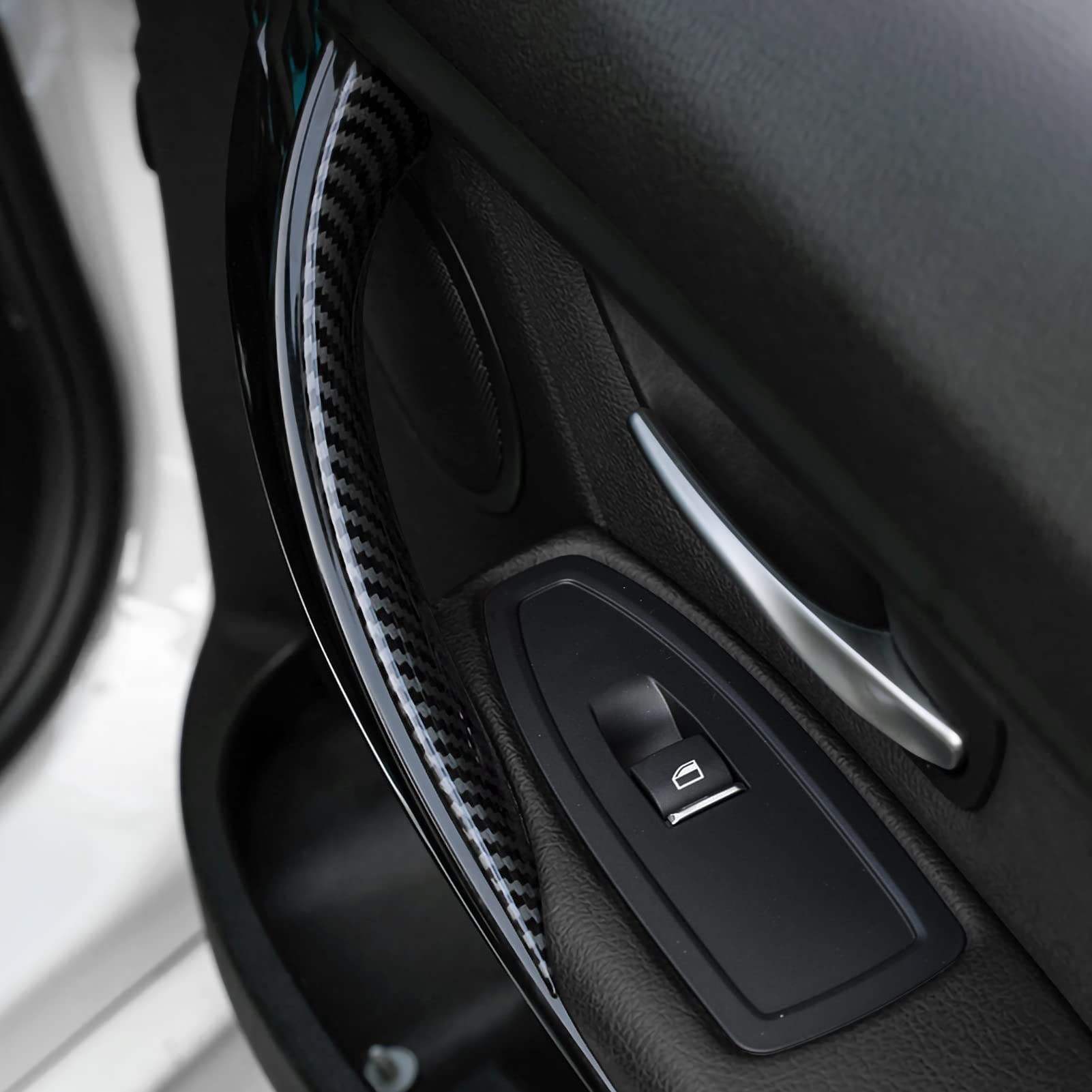 Hengyueshang Car Door Pull Handles Cover Carbon Style Abs Trim Decoration Fits For Bmw 3 4 Series F30 F31 F34 3Gt F32 F33 F36 Interior Accessories