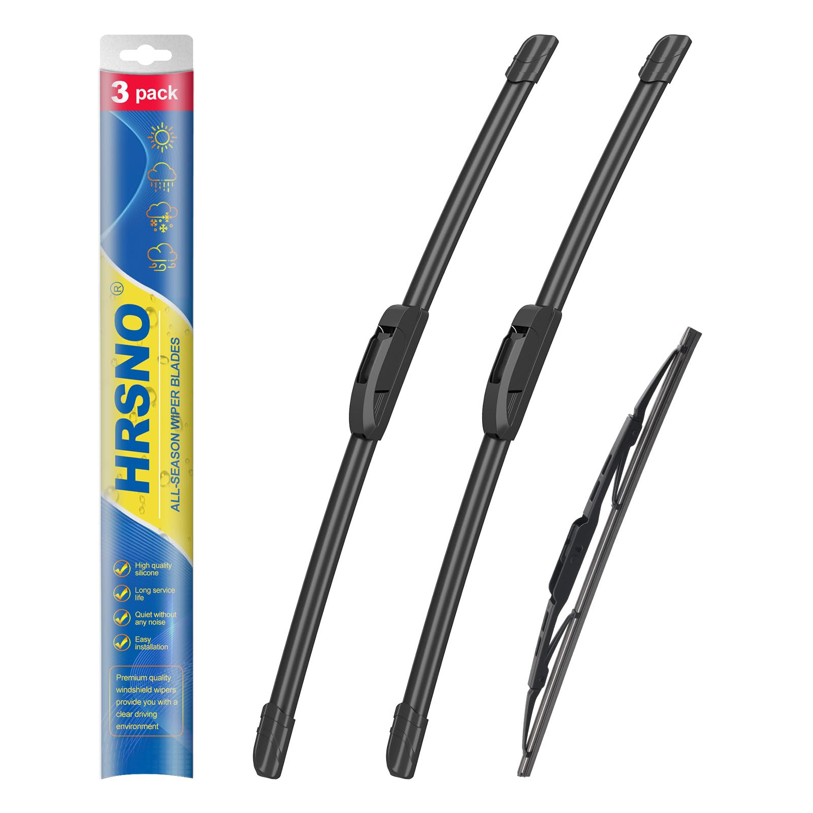 Hrsno 18''+18'' Windshield Wipers With 13'' Rear Wiper Blade Sets Automotive Replacement For Ford Explorer 1995-1997,Easy For In