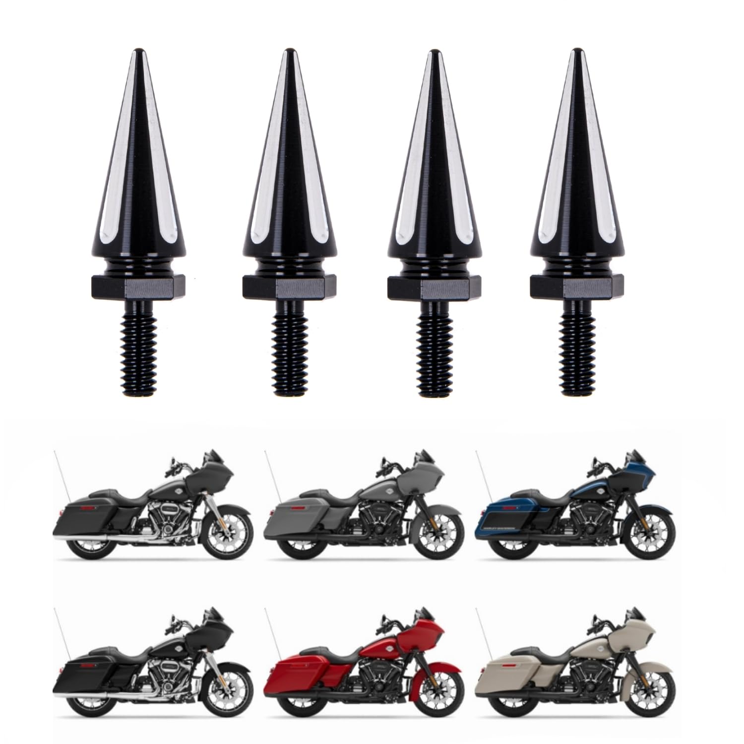 Windshield Screws Black Road Glide Windshield Spike Bolts Windscreen Screws Fit for Harley Touring Models Street Glide Windshiel