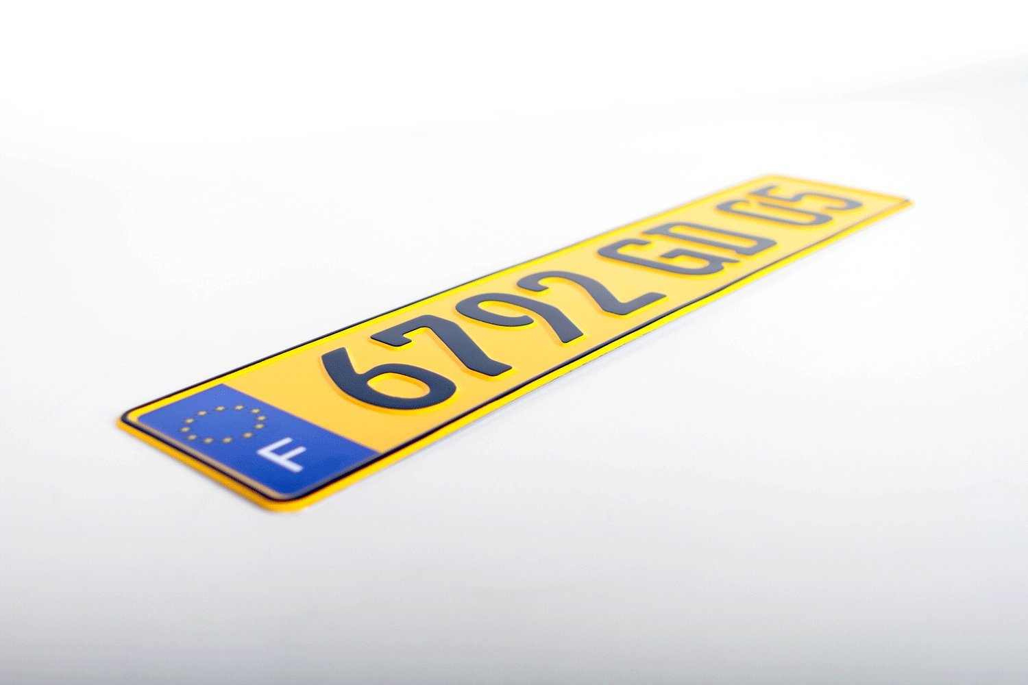 France Gloss Yellow Euro Plate - Random Characters