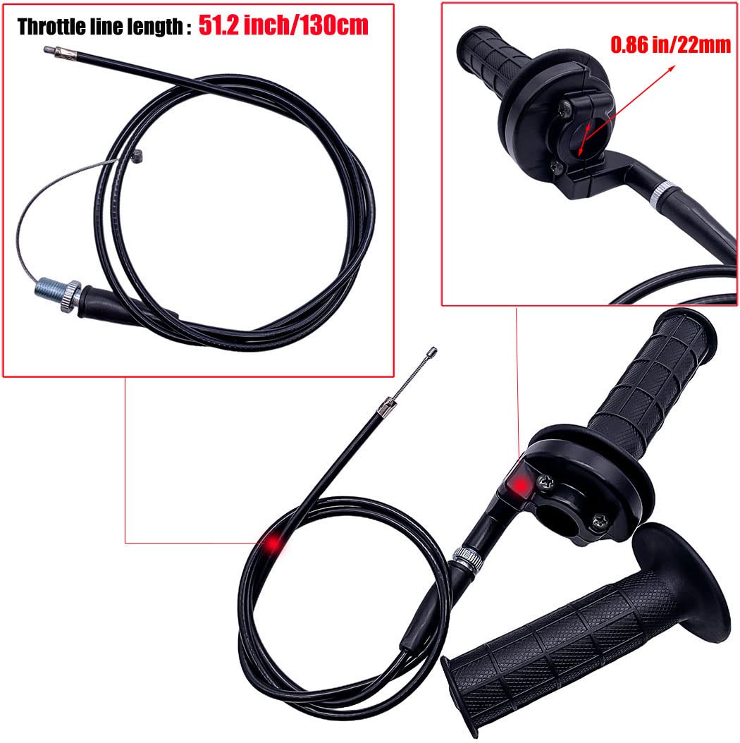 Auto-Moto Twist Throttle Cable Housing Grips Set for Mini Bike Pit Bike Dirt Bike MOTOVOX MBX10 MBX11 and Warrior MB165 MB200 5.