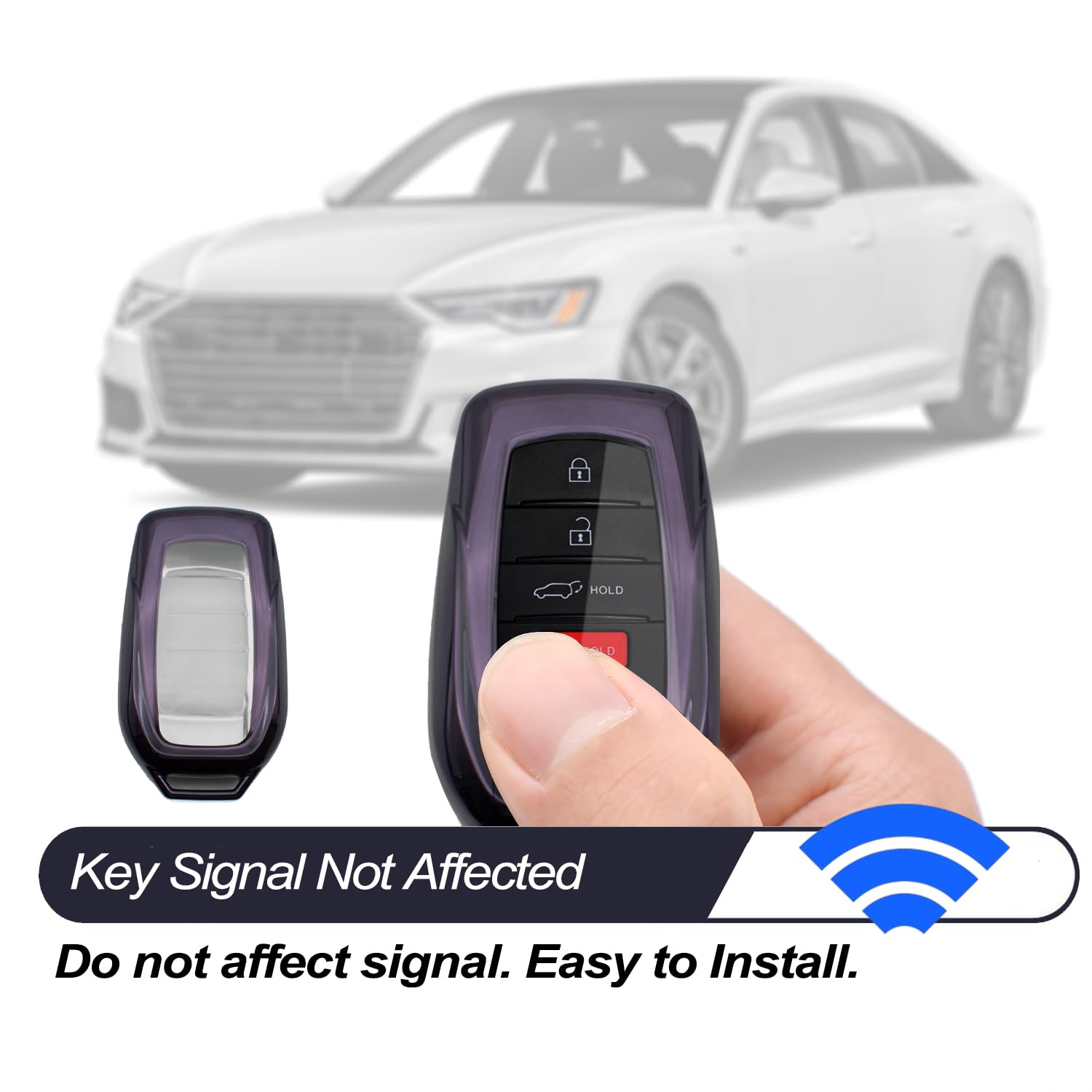 Mechcos Compatible With 2022 2021 2020 Toyota Land Cruiser Sienna Venza Rav4 Prime Mirai Purple Black Tpu Key Fob Cover Case Rem