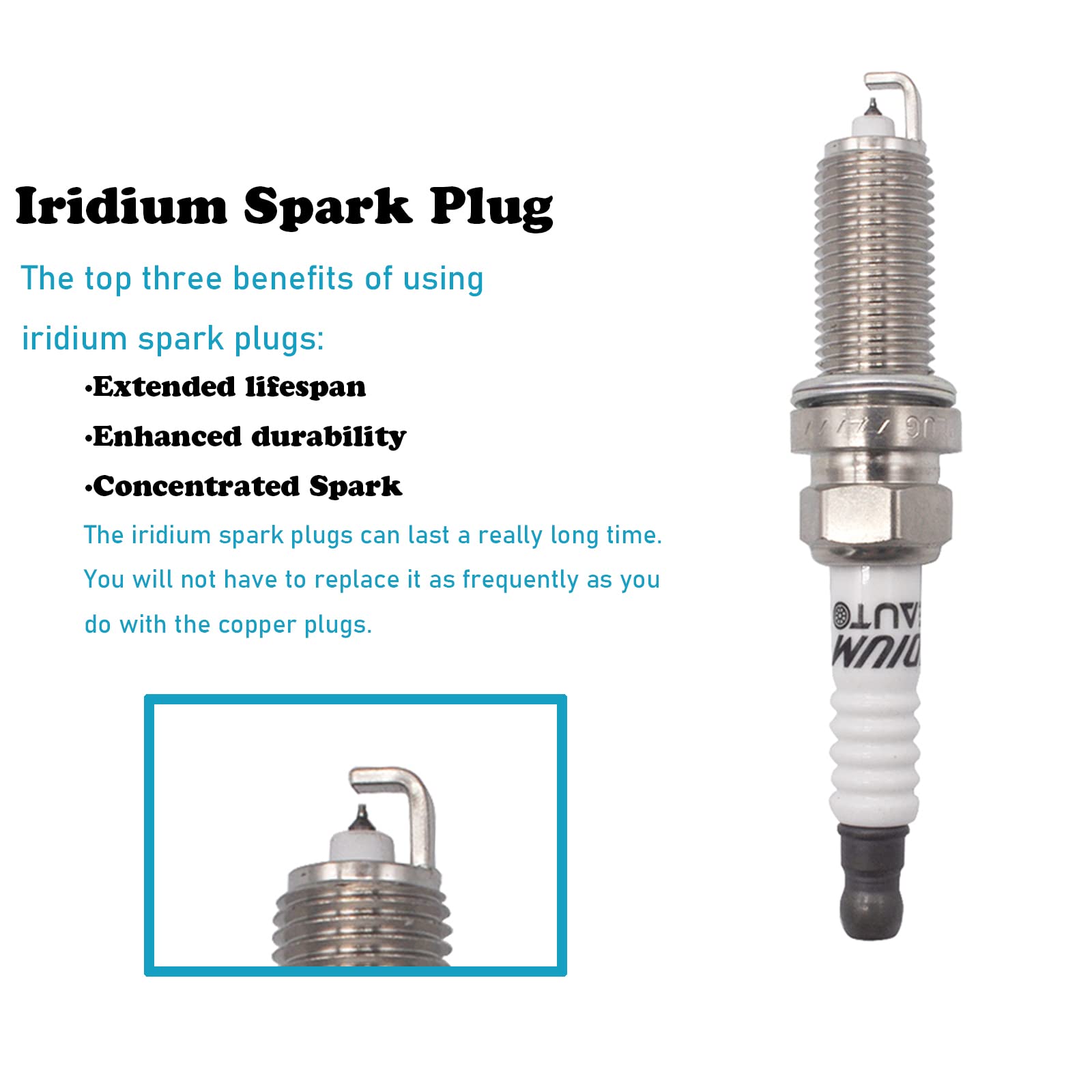 OYEAUTO Ignition Coil Iridium Spark Plugs Set of 4 UF549 Compatible with Nissan Infiniti Altima Sentra Versa Rogue Cube QX60 NV2