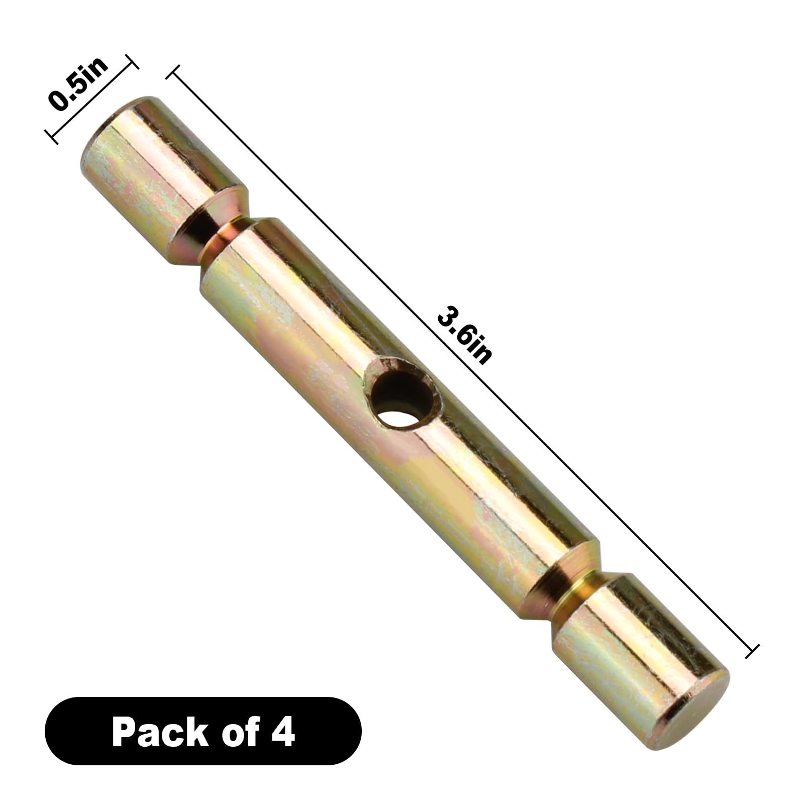 Aillsa ATV Snow Plow Shear Pin Set (4pc) - Compatible with Polaris 2015-2019, Brass, Model 2205063, Metal Replacement Accessories